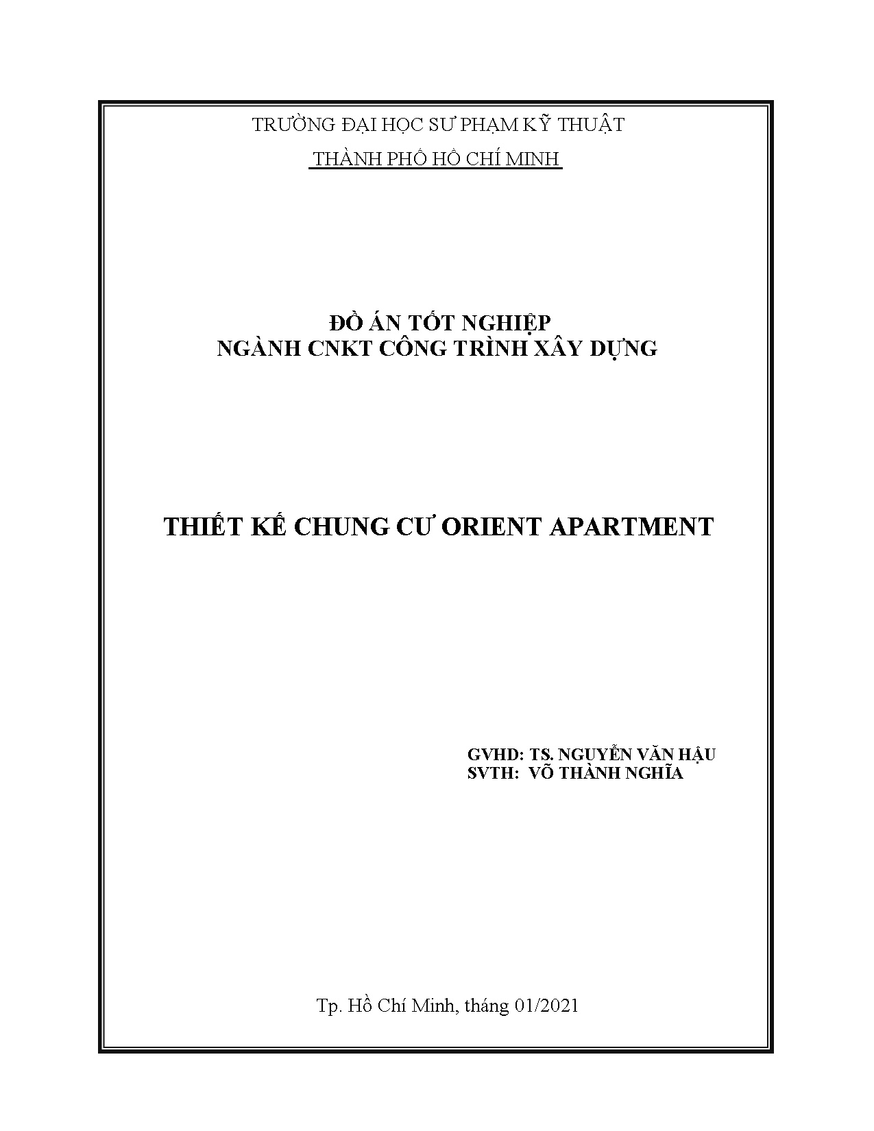 Đồ án tốt nghiệp - Thiết kế chung cư Orient Apartment