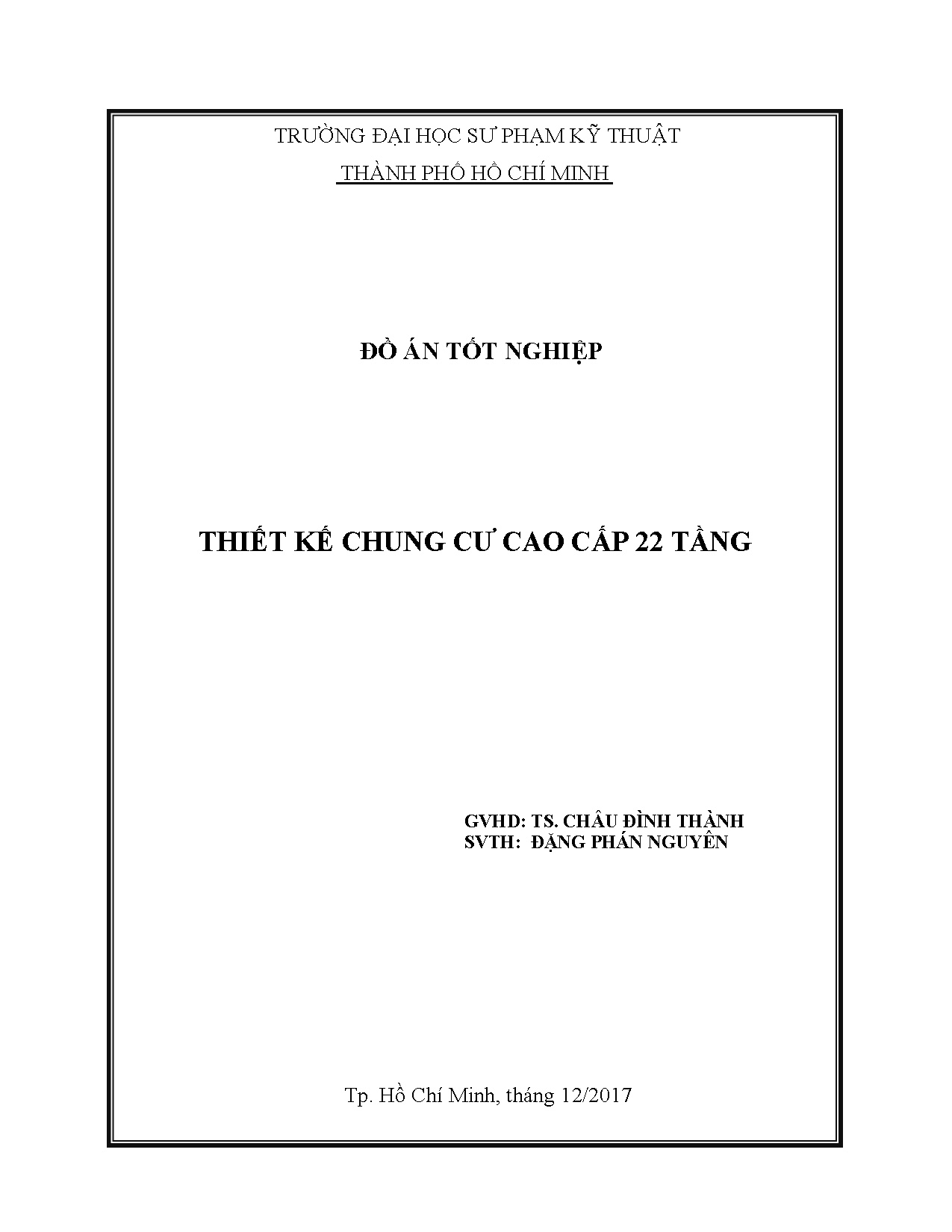 Đồ án tốt nghiệp - Thiết kế chung cư cao cấp 22 tầng