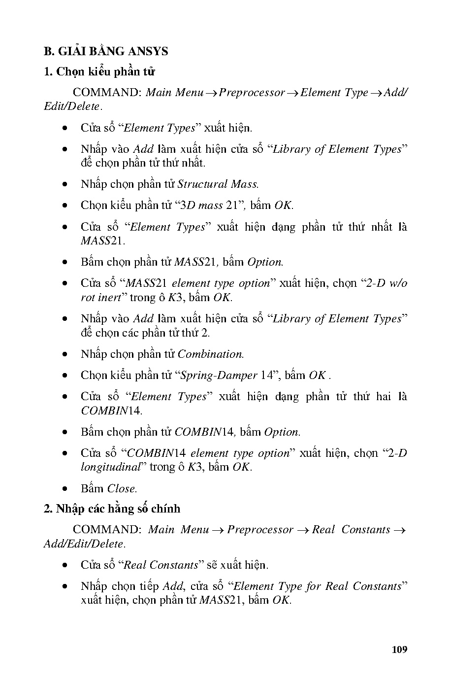 Ứng dụng ANSYS vào bài toán kỹ thuật (HCMUTE) - Trang 109