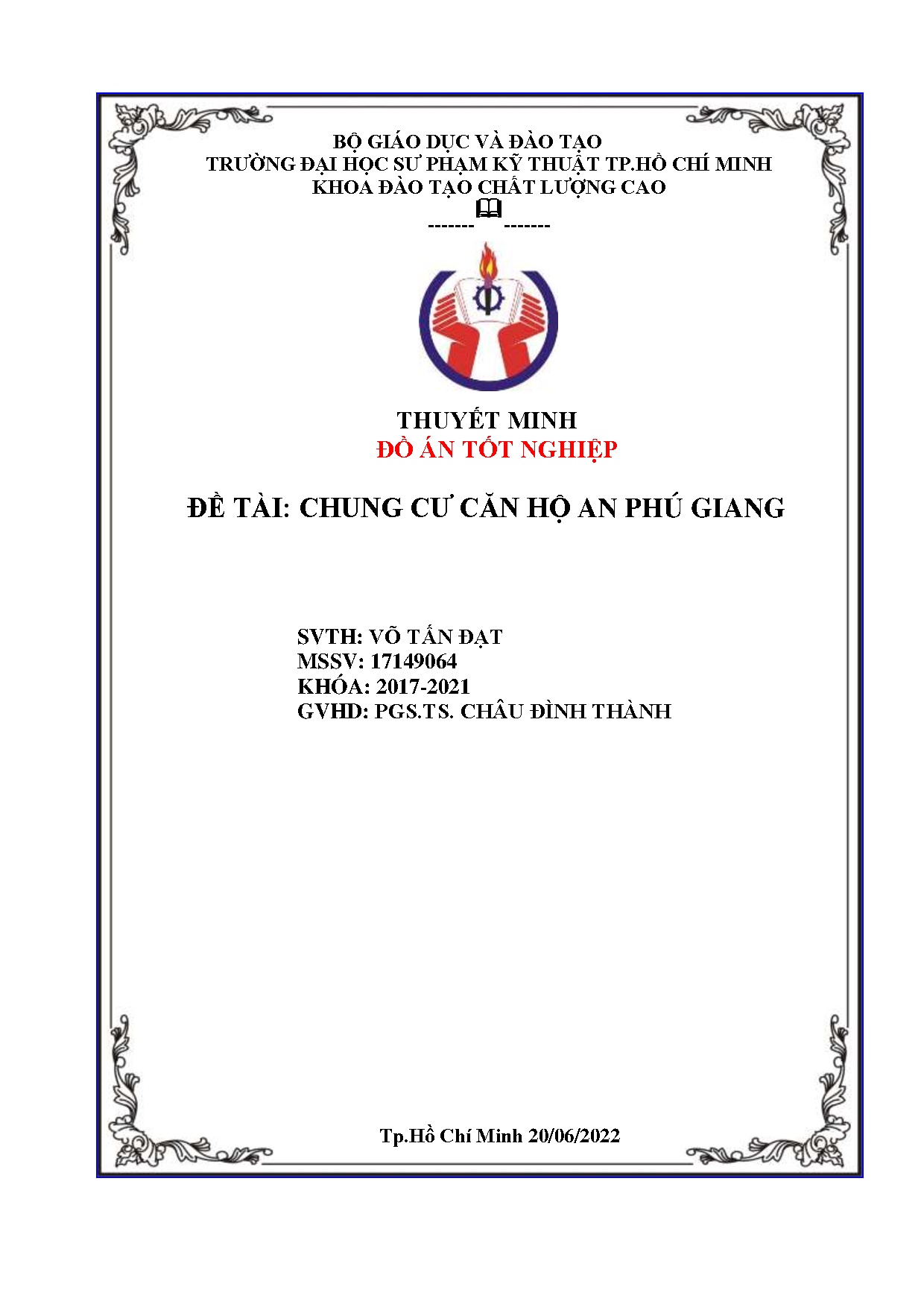 Đồ án tốt nghiệp - Chung cư căn hộ An Phú Giang