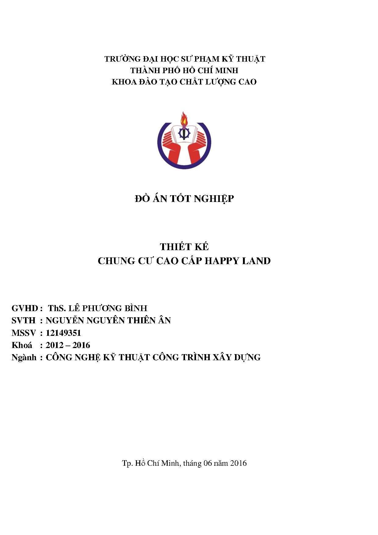 Đồ án tốt nghiệp - Thiết kế chung cư cao cấp Happy Land