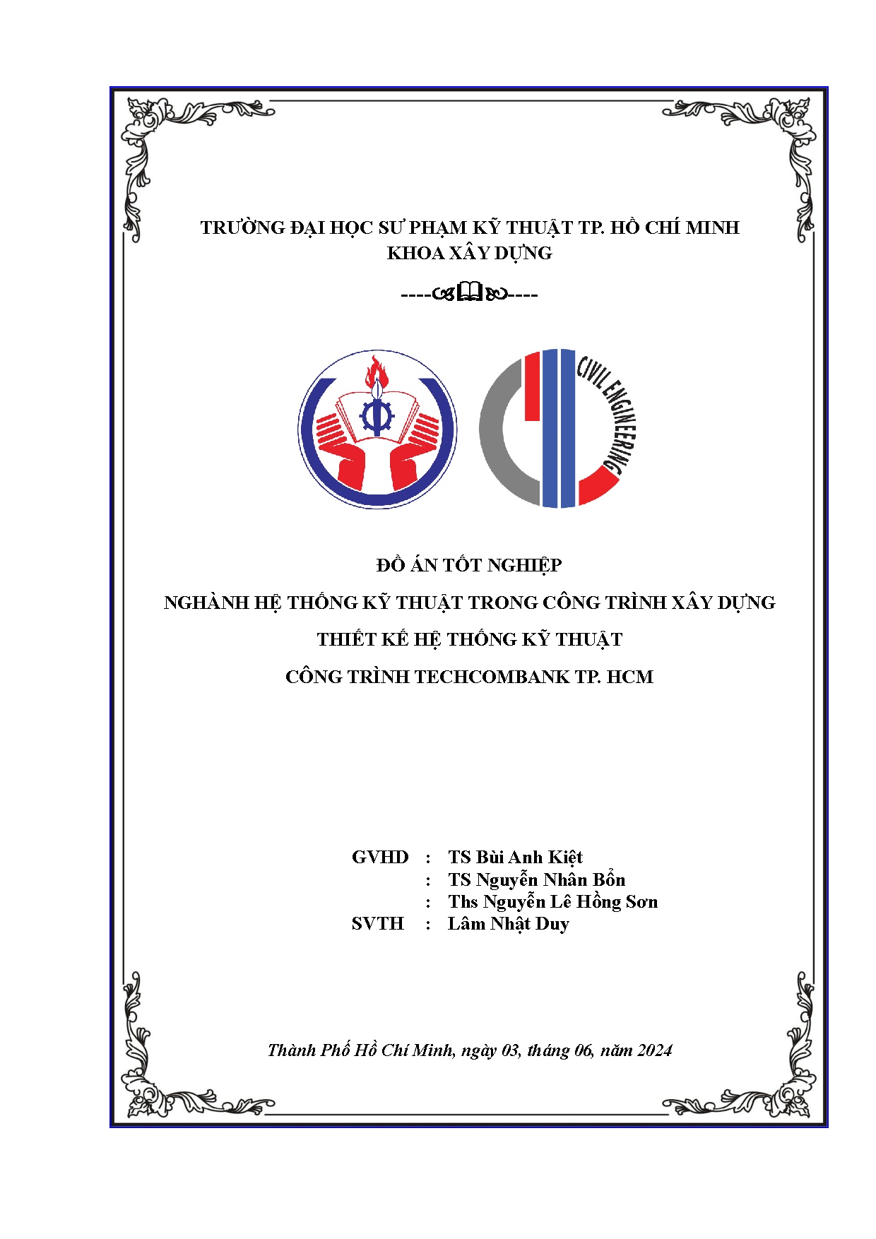 Đồ án tốt nghiệp - Thiết kế hệ thống kỹ thuật công trình Techcombank TPHCM