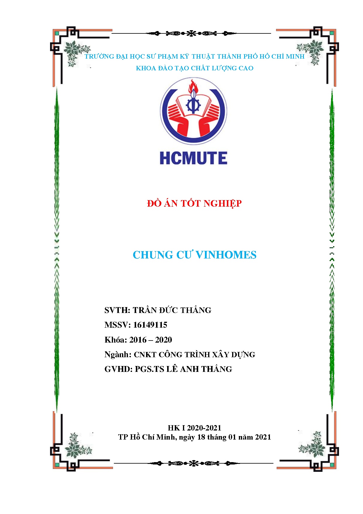 Đồ án tốt nghiệp - Chung cư Vinhomes