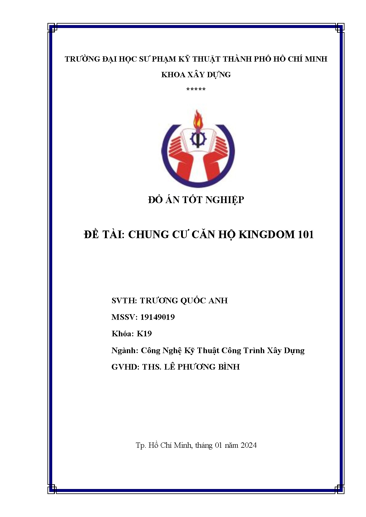 Đồ án tốt nghiệp - Chung cư căn hộ Kingdom 101