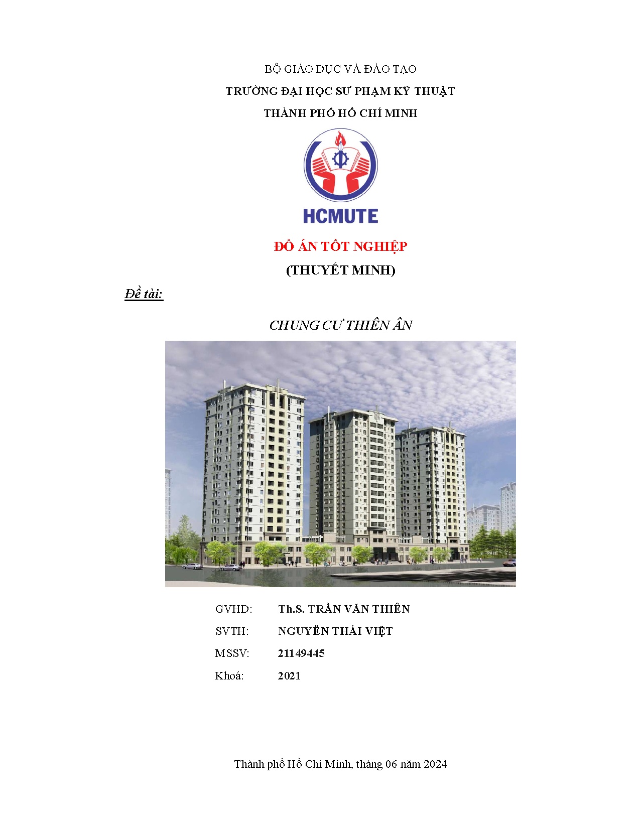 Đồ án tốt nghiệp - Chung cư Thiên Ân