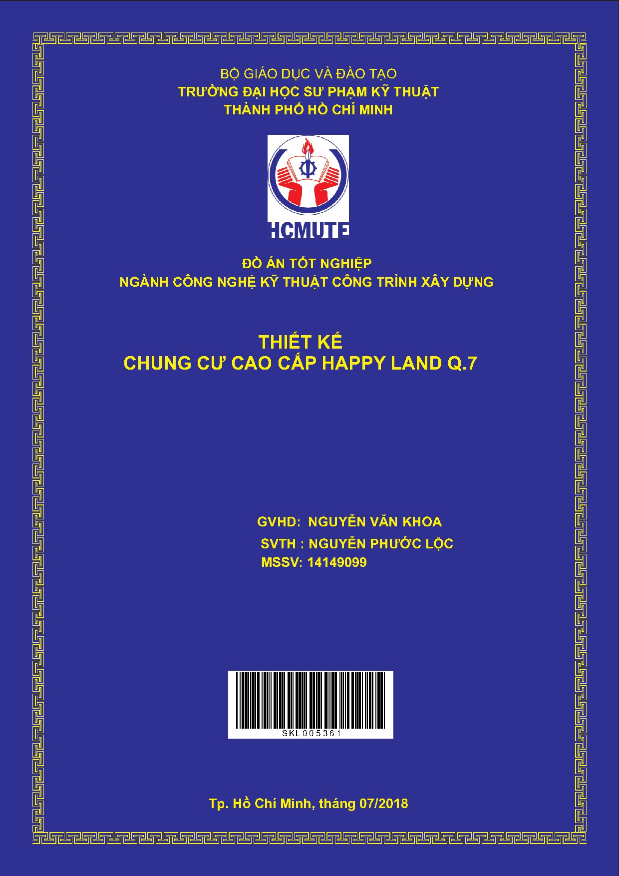 Đồ án tốt nghiệp - Thiết kế chung cư cao cấp Happy Land Q7