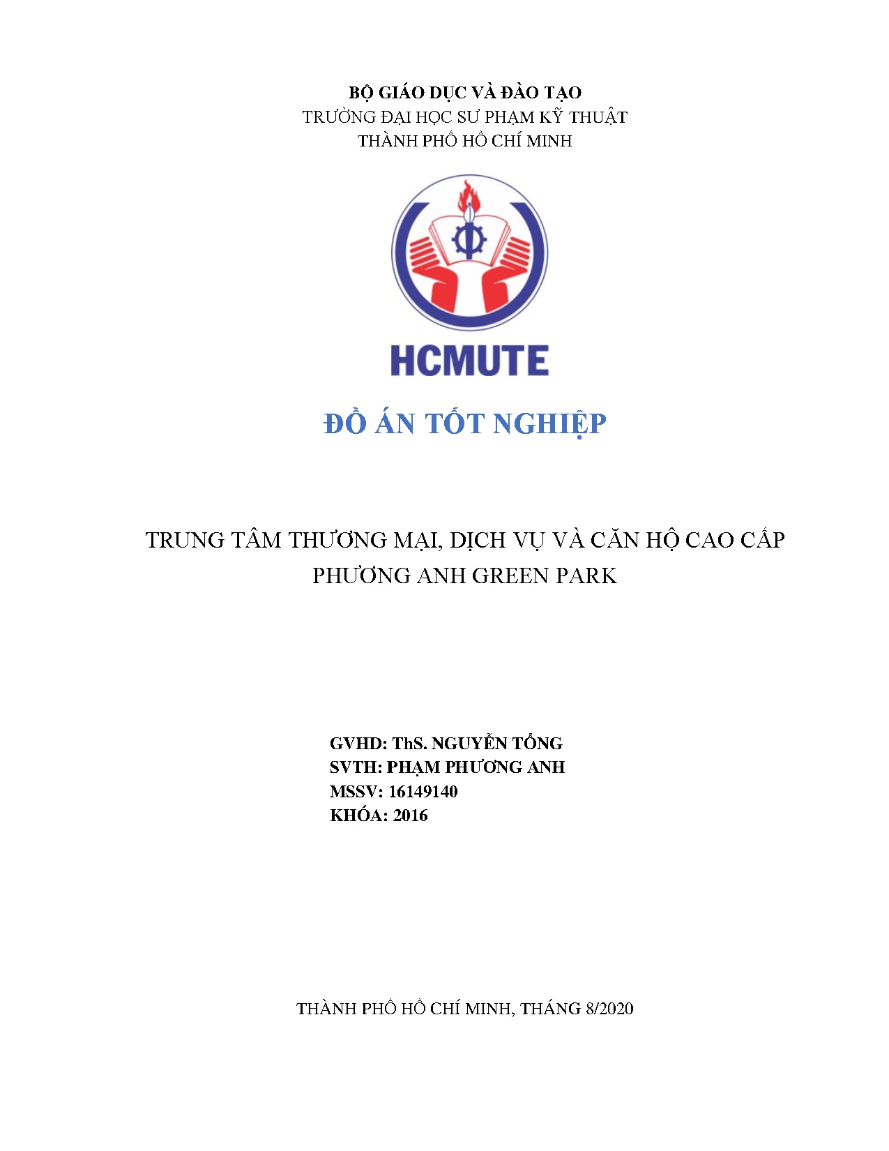 Đồ án tốt nghiệp - Trung tâm thương mại, dịch vụ và căn hộ cao cấp Phương Anh Green Park