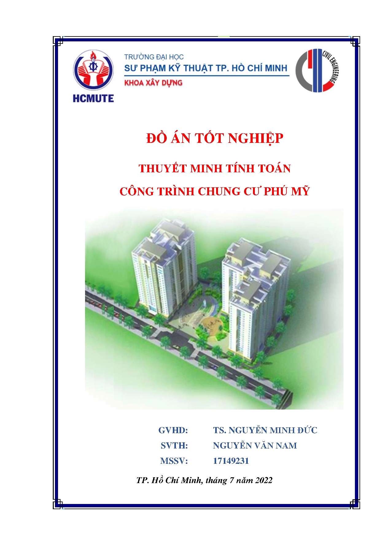 Đồ án tốt nghiệp - Thuyết minh tính toán công trình chung cư Phú Mỹ