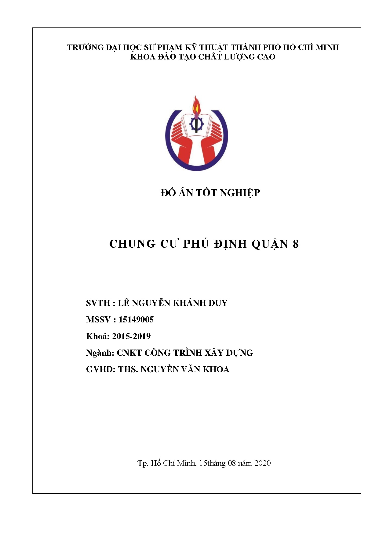 Đồ án tốt nghiệp - Chung cư Phú Định Quận 8