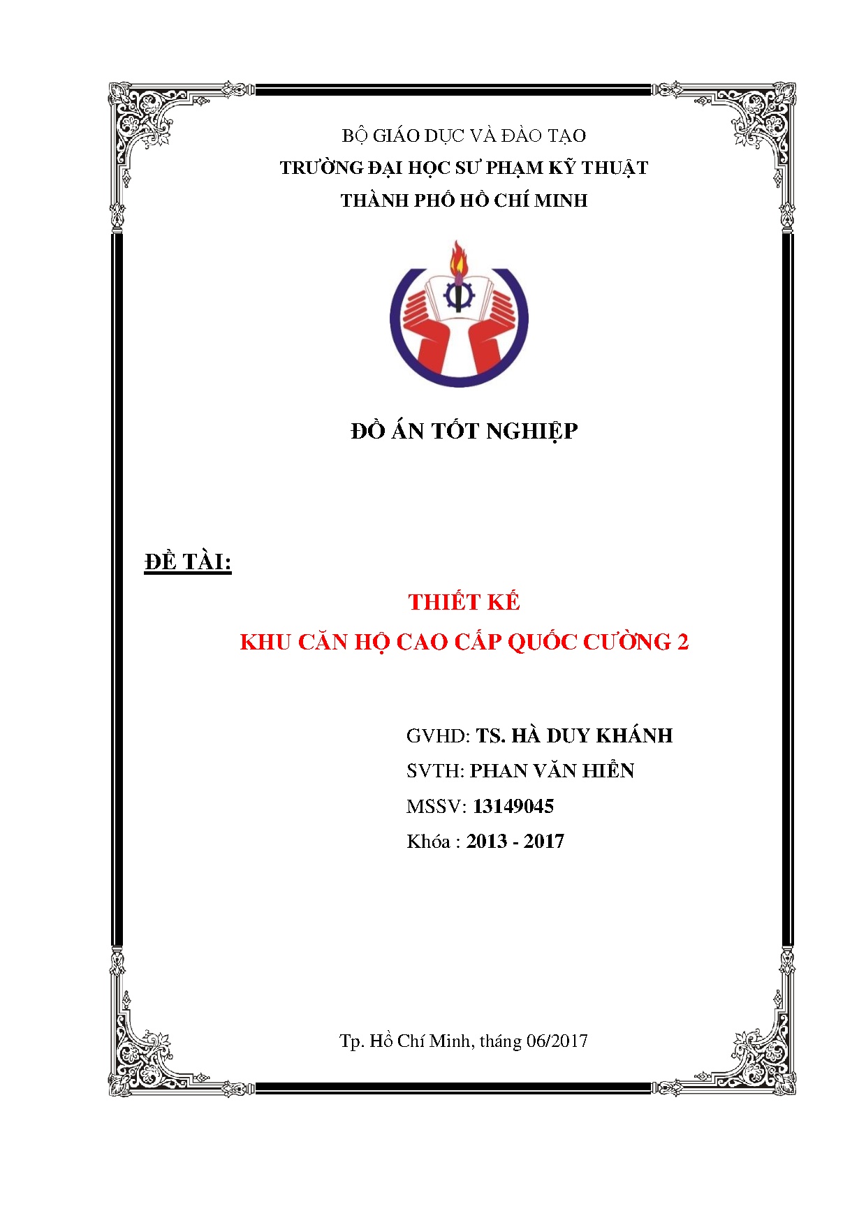 Đồ án tốt nghiệp - Thiết kế khu căn hộ cao cấp Quốc Cường 2