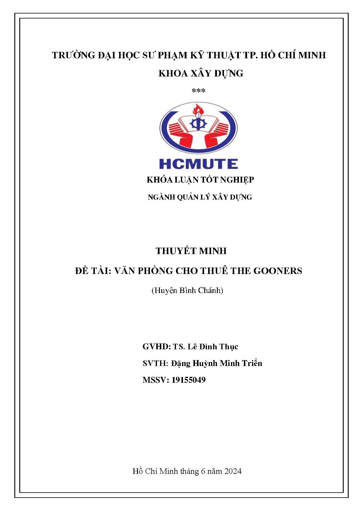 Đồ án tốt nghiệp - Văn phòng cho thuê The Gooners (huyện Bình Chánh)