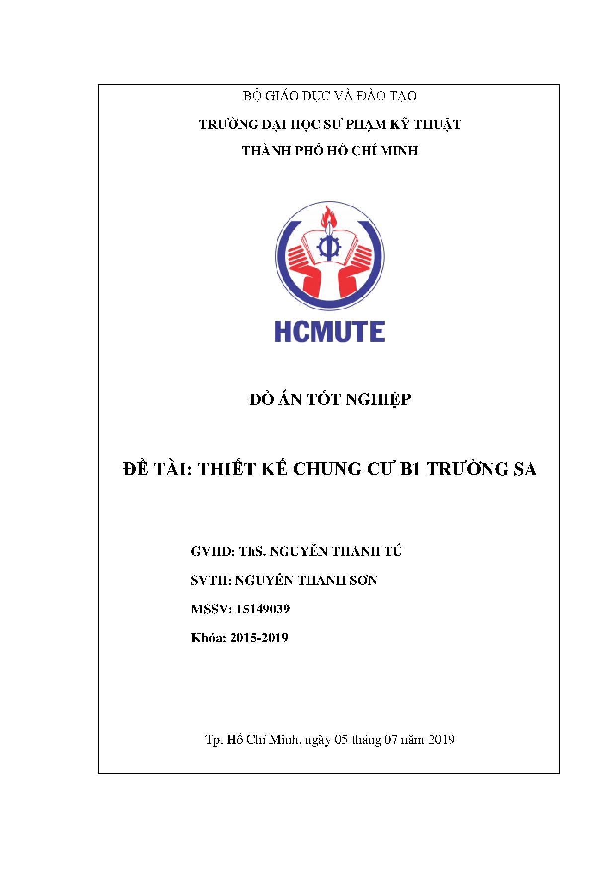 Đồ án tốt nghiệp - Thiết kế chung cư B1 Trường Sa