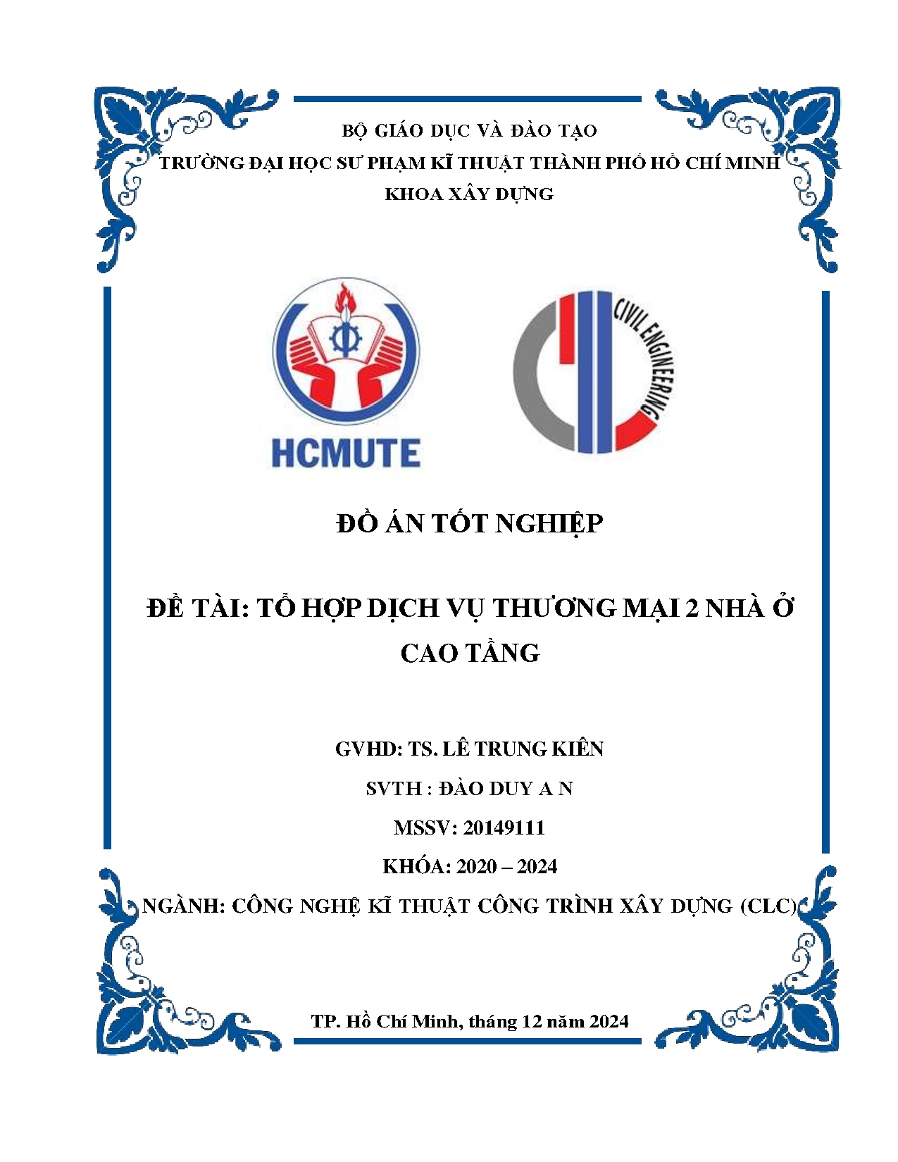 Đồ án tốt nghiệp - Tổ hợp dịch vụ thương mại 2 nhà ở cao tầng