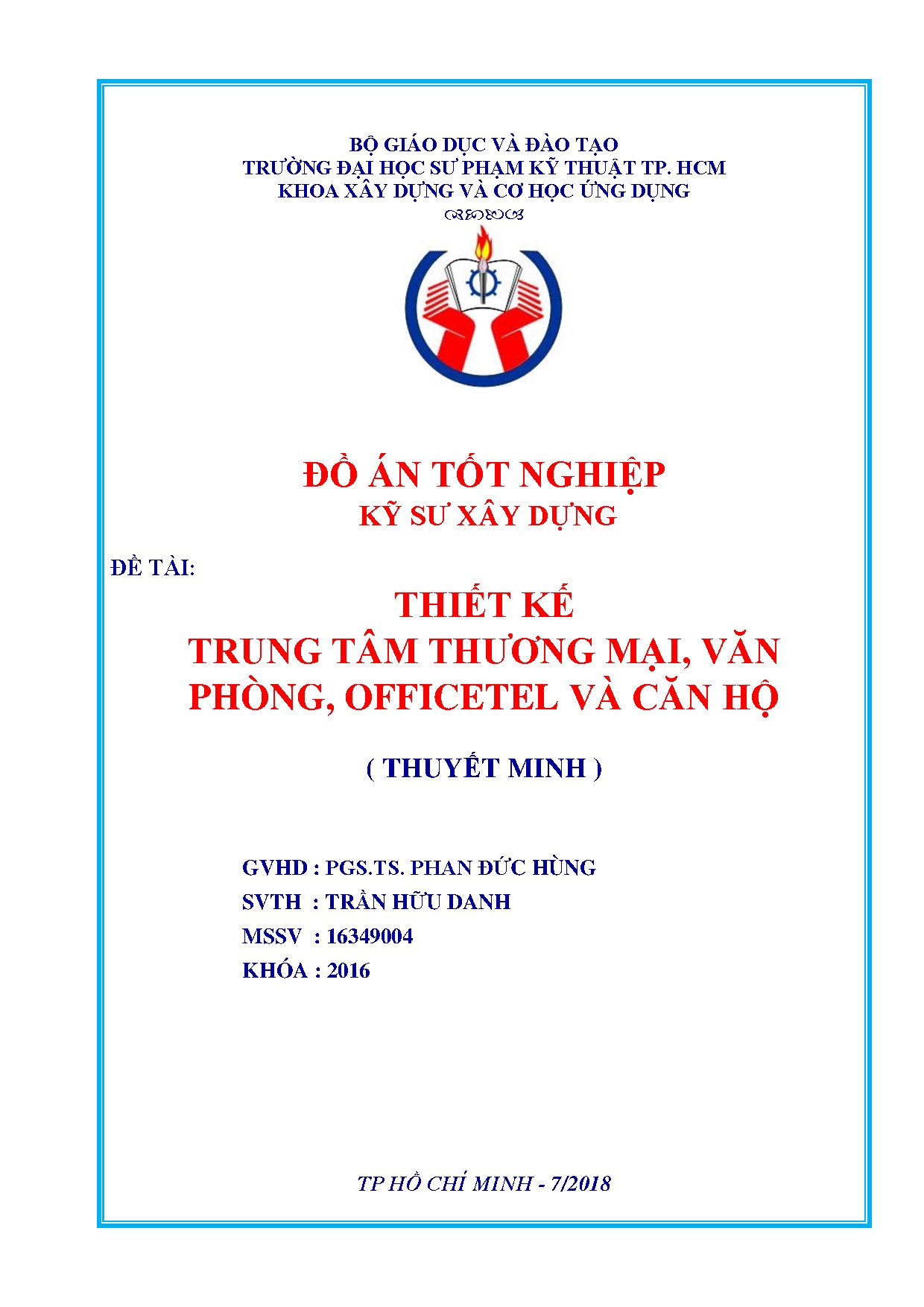 Đồ án tốt nghiệp - Thiết kế trung tâm thương mại, văn phòng, officetel và căn hộ