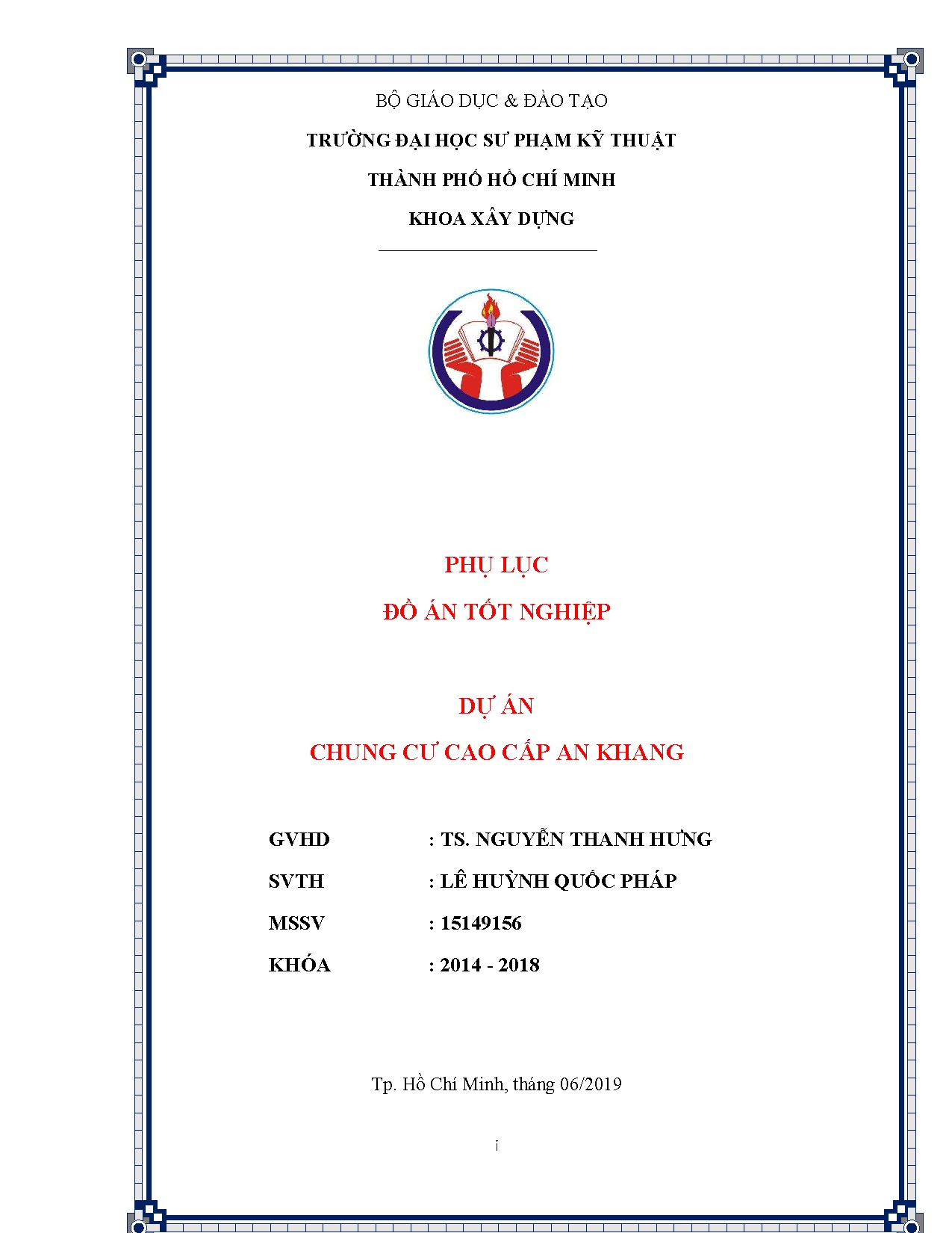 Đồ án tốt nghiệp - Chung cư cao cấp An Khang