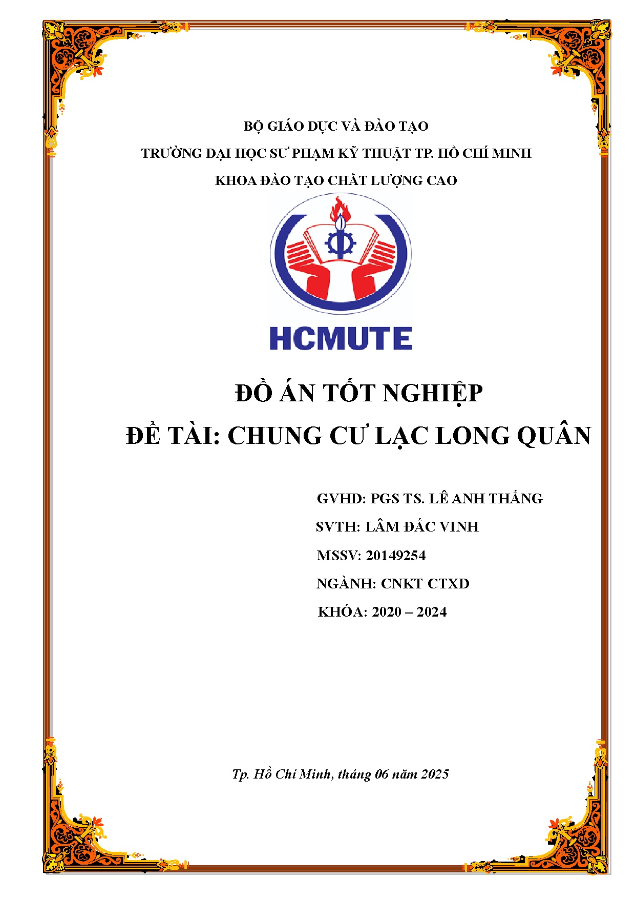 Đồ án tốt nghiệp - Chung cư Lạc Long Quân