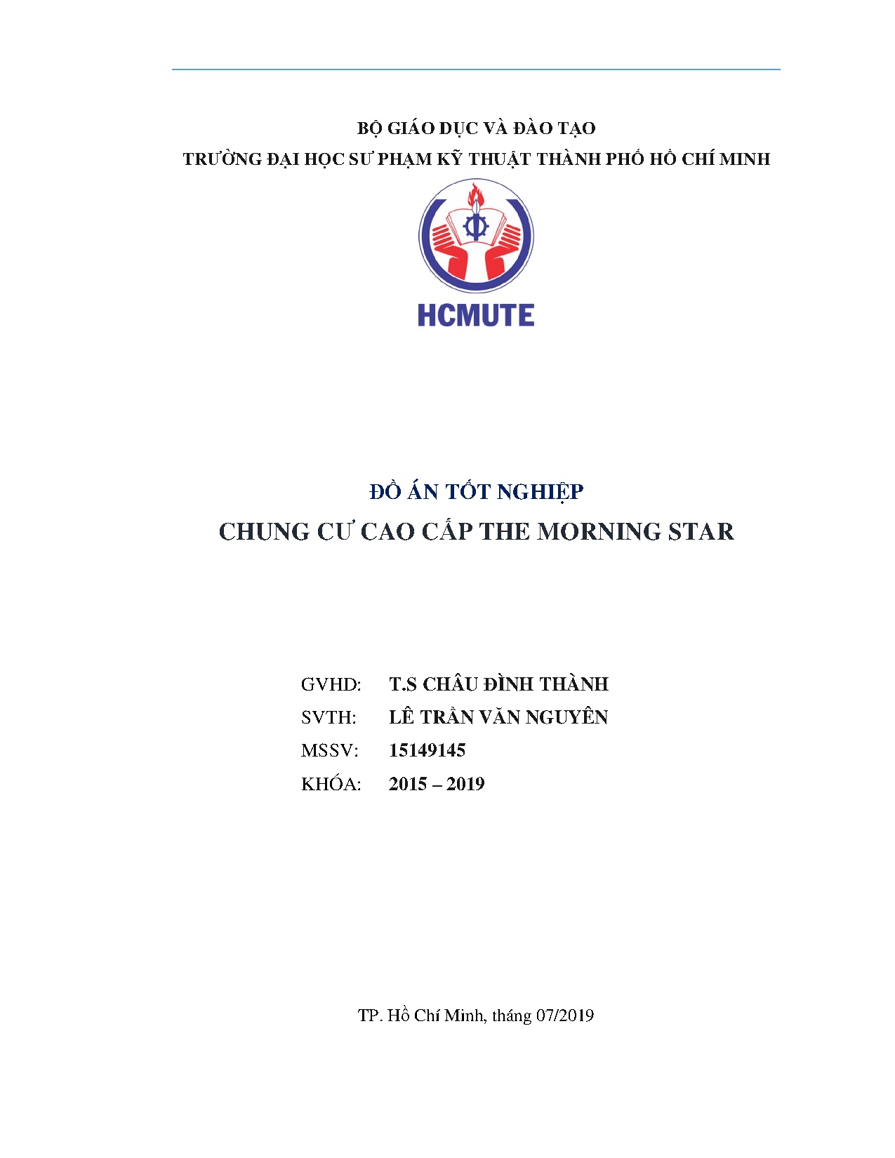 Đồ án tốt nghiệp - Chung cư cao cấp The Mornig Star