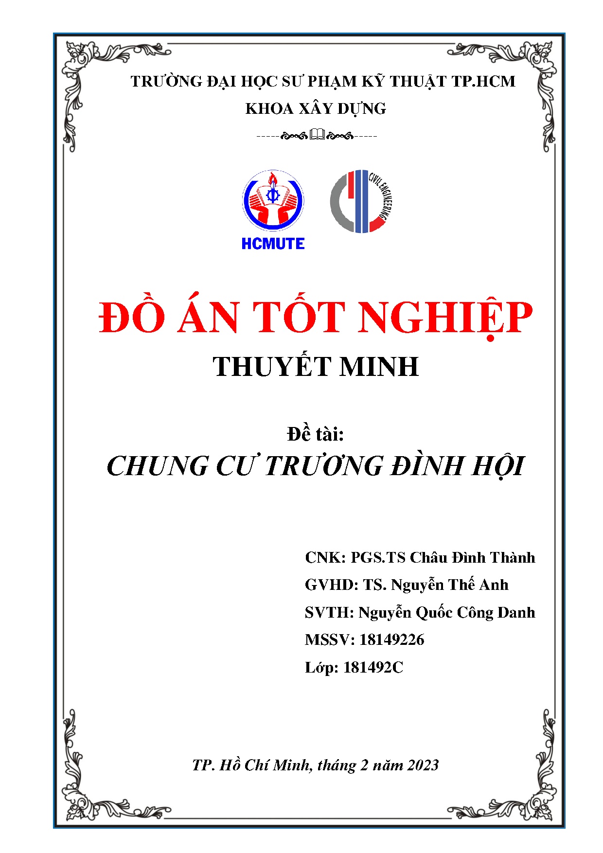 Đồ án tốt nghiệp - Chung cư Trương Đình Hội