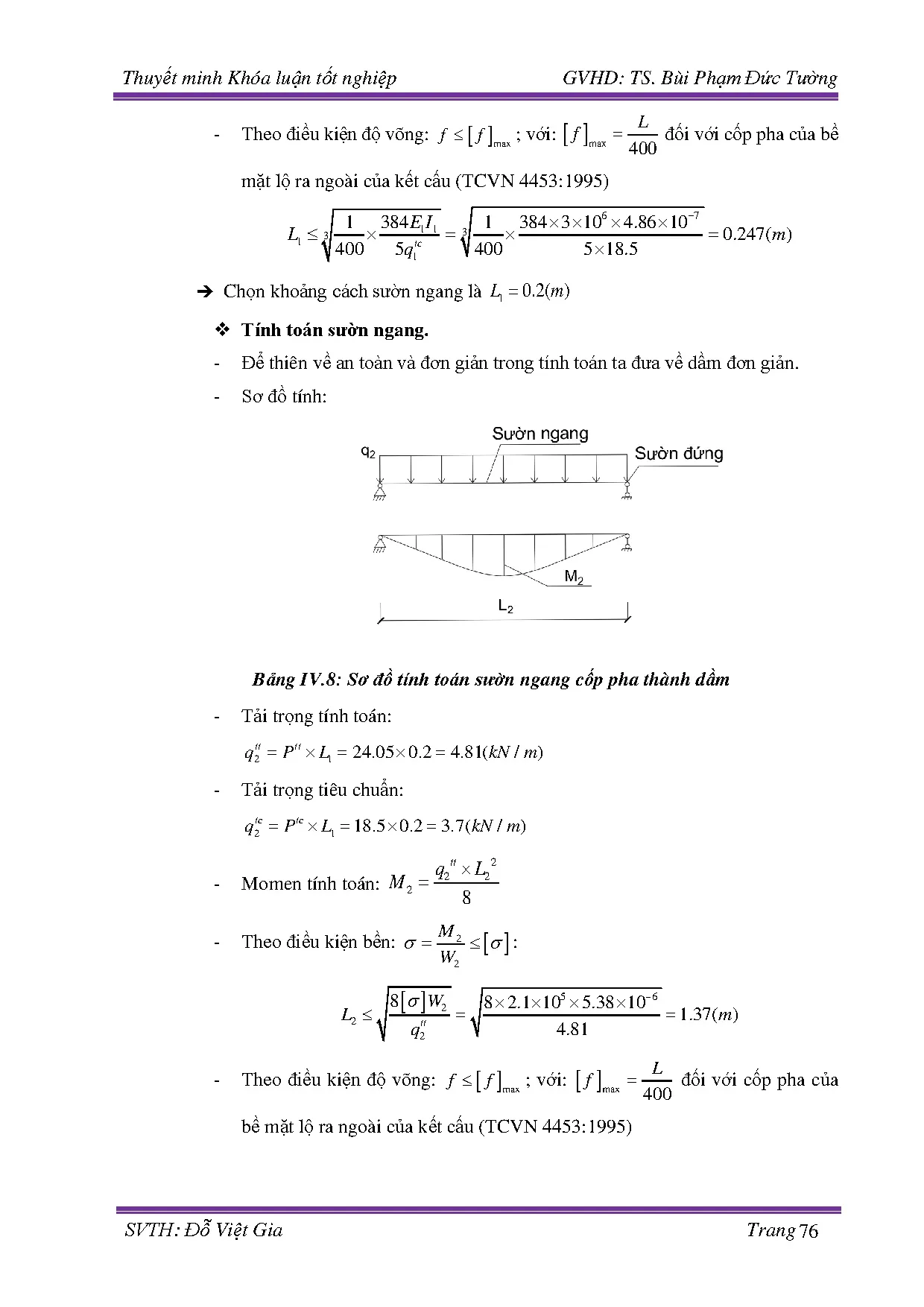 Đồ án tốt nghiệp - Trường THCS Huỳnh Khương Ninh Quận 1 - Tp. Hồ Chí Minh: Đồ án tốt nghiệp NQLXD - Trang 84