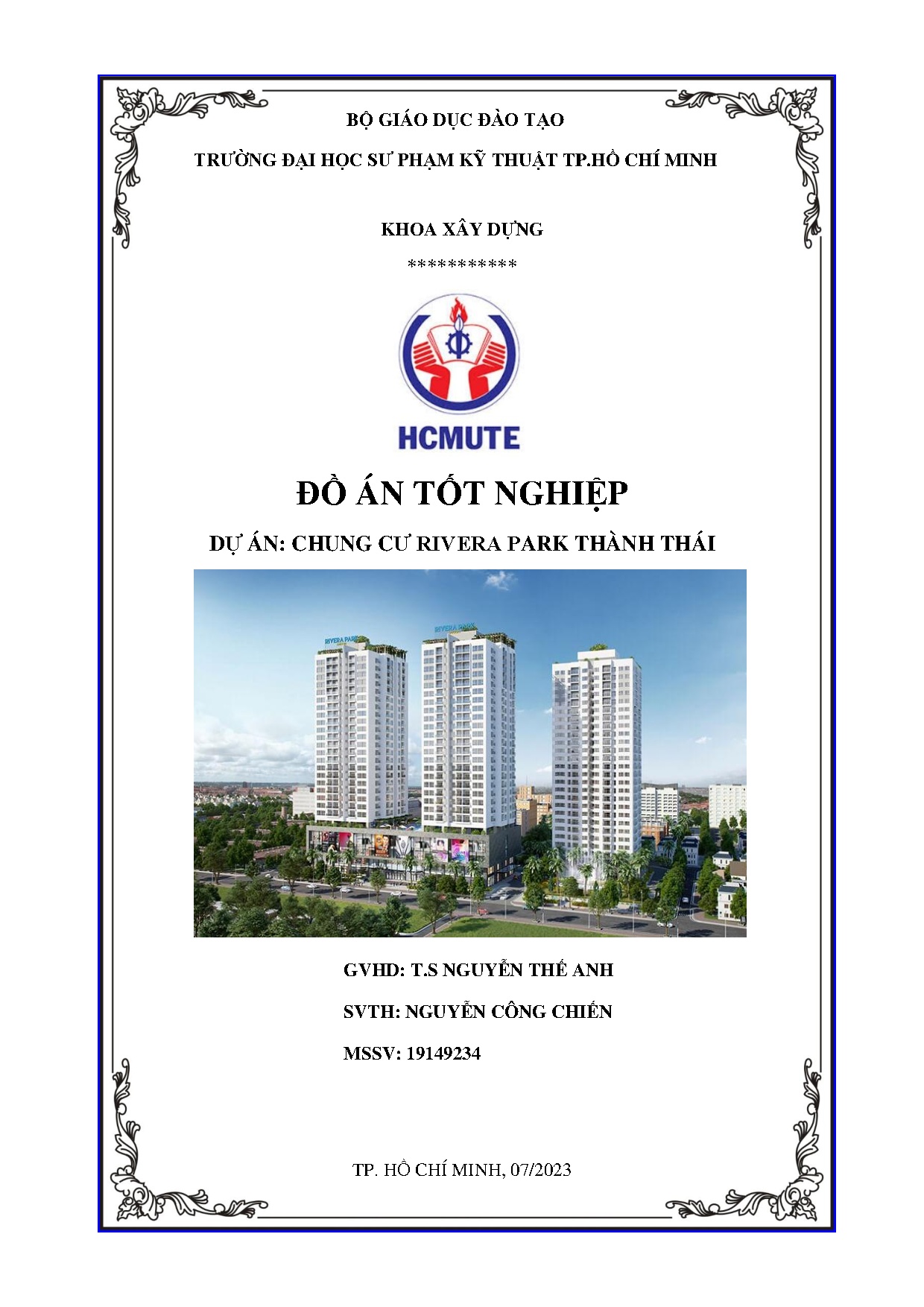Đồ án tốt nghiệp - Chung cư Rivera park Thành Thái