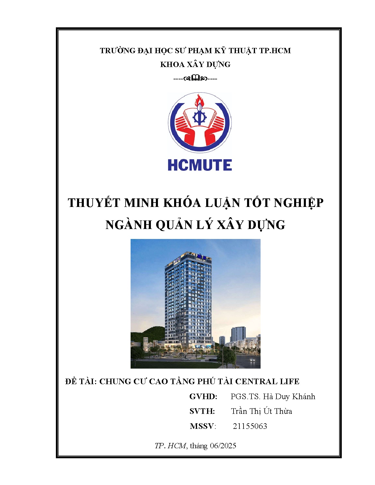 Đồ án tốt nghiệp - Chung cư cao tầng Phú Tài Central Life