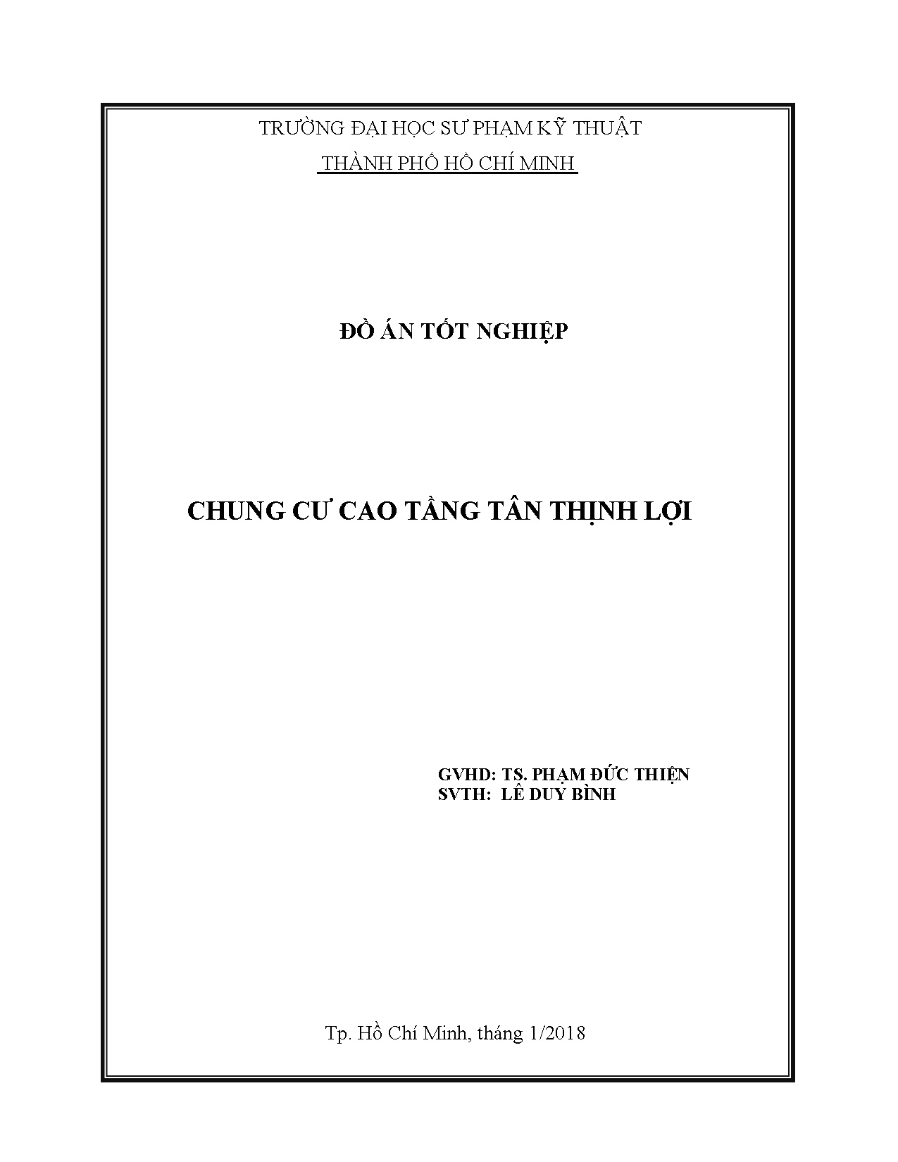 Đồ án tốt nghiệp - Chung cư cao tầng Tân Thịnh Lợi
