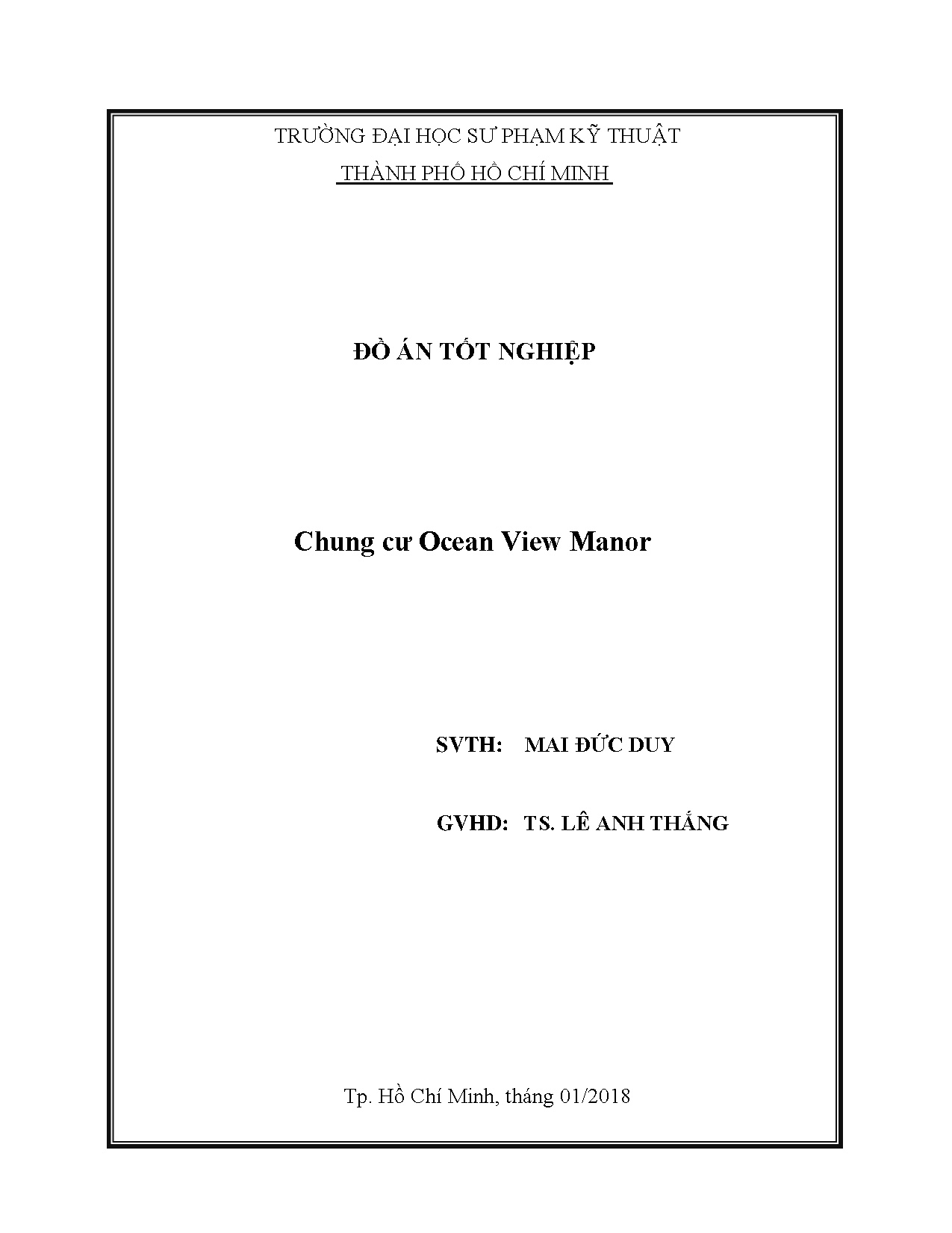 Đồ án tốt nghiệp - Chung cư Ocean View Manor