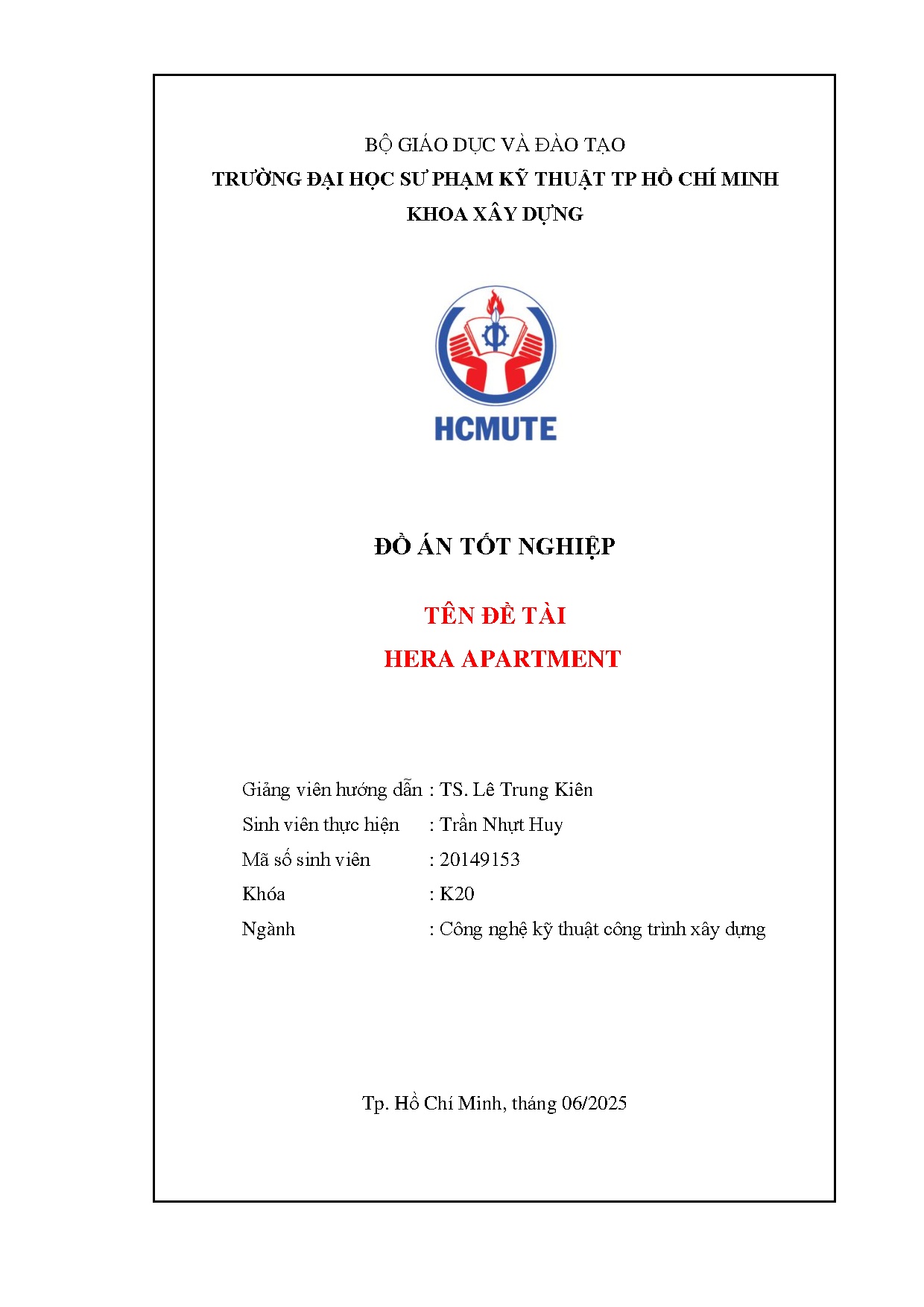 Đồ án tốt nghiệp - Hera Apartment