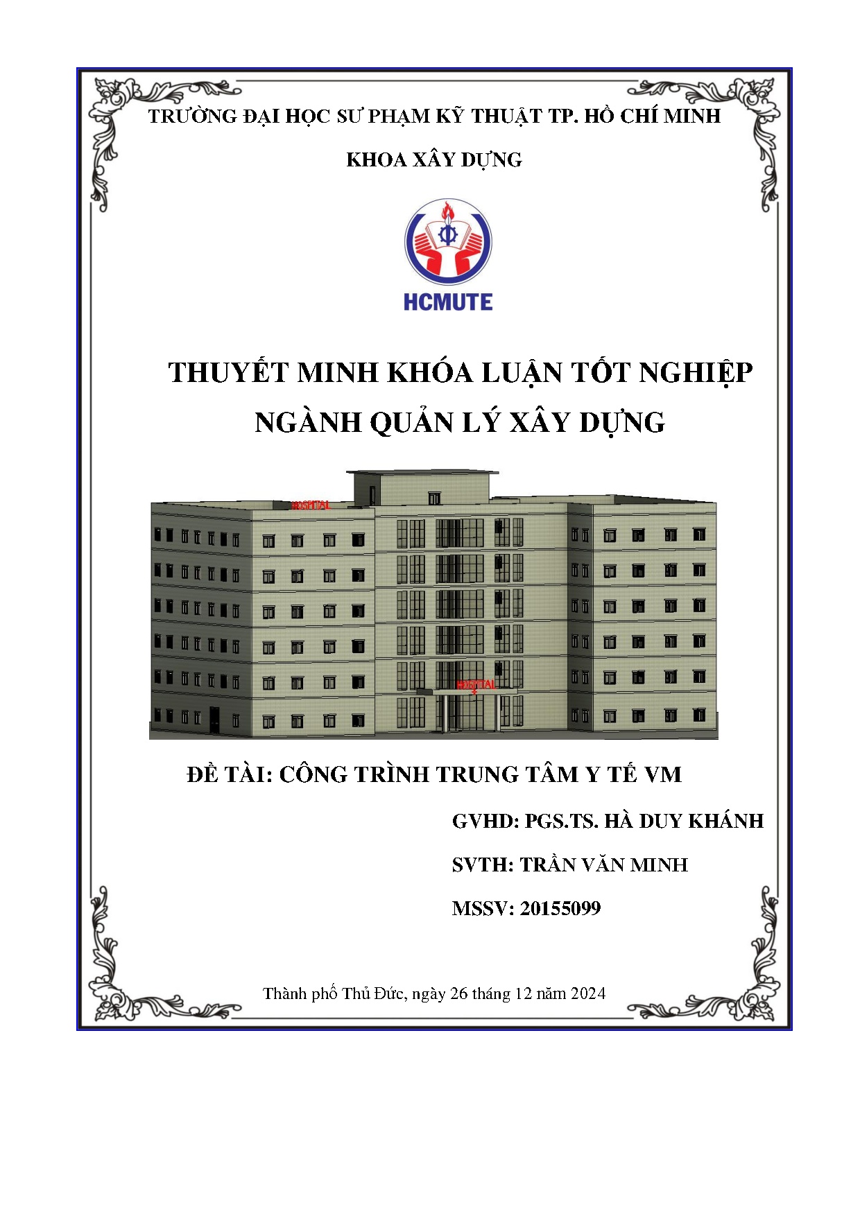 Đồ án tốt nghiệp - Công trình trung tâm y tế VM