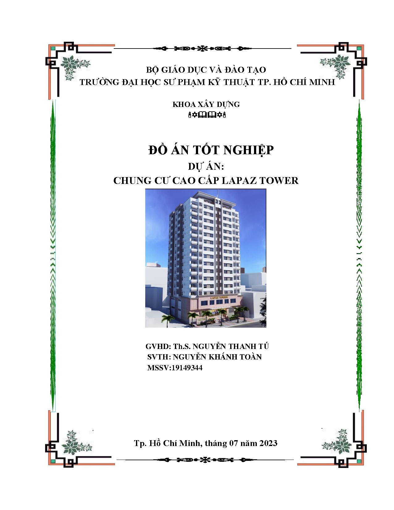 Đồ án tốt nghiệp - Chung cư cao cấp Lapaz tower