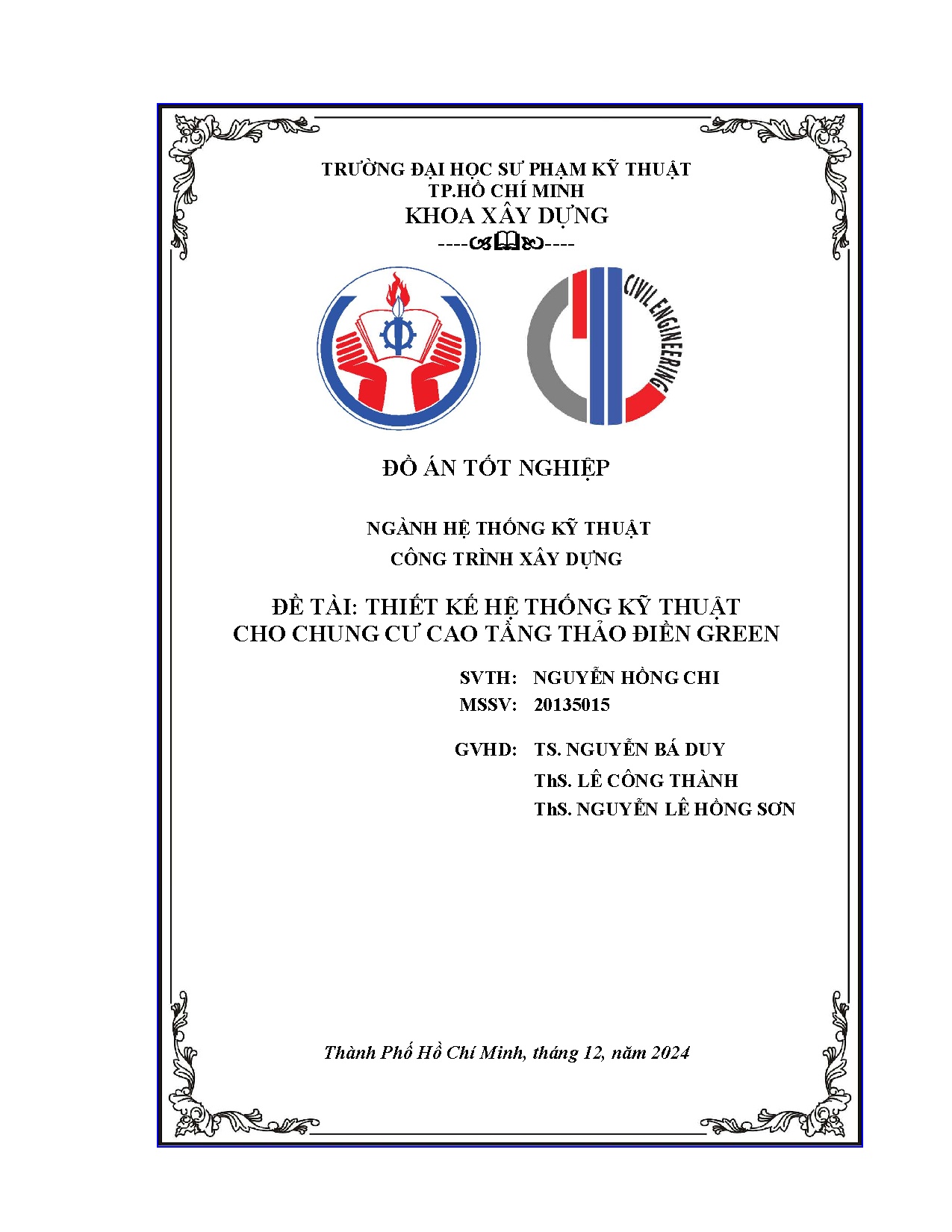 Đồ án tốt nghiệp - Thiết kế hệ thống kỹ thuật cho chung cư cao tầng Thảo Điền Green