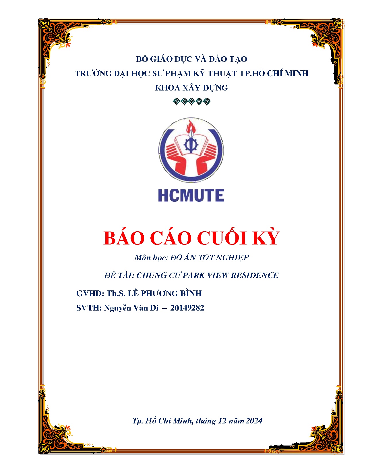 Đồ án tốt nghiệp - Chung cư Park View Residence