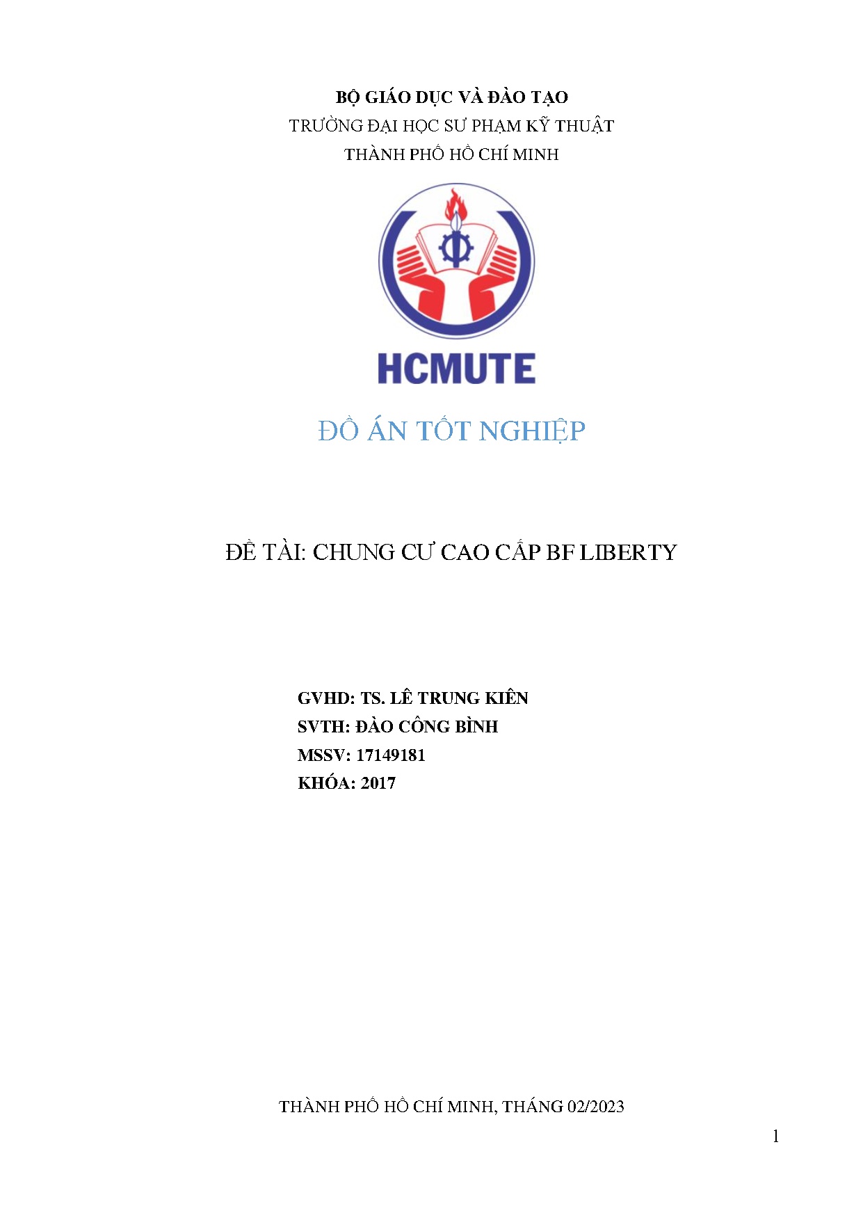 Đồ án tốt nghiệp - Chung cư cao cấp BF Liberty