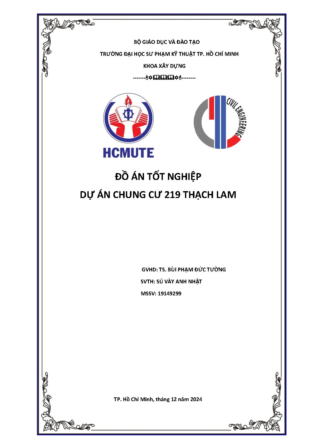 Đồ án tốt nghiệp - Dự án Chung cư 219 Thạch Lam