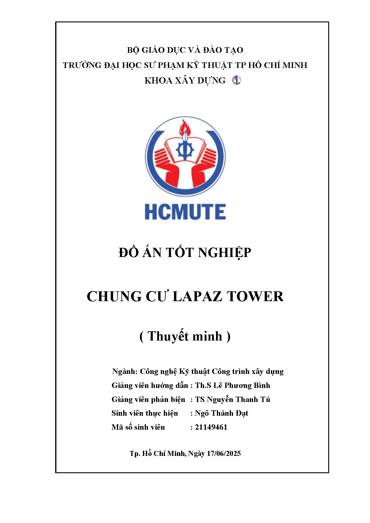 Đồ án tốt nghiệp - Chung cư Lapaz Tower