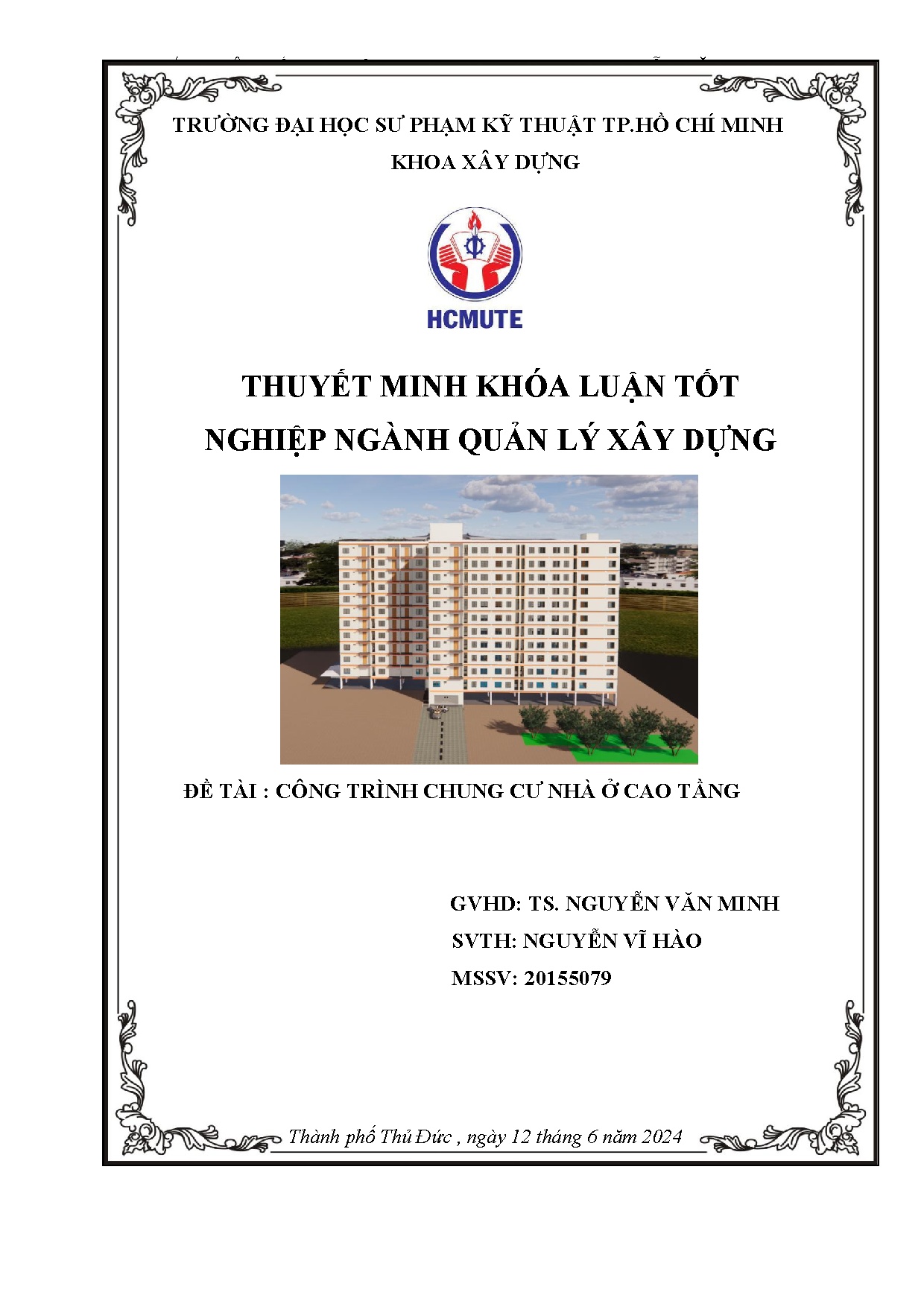 Đồ án tốt nghiệp - Công trình chung cư nhà ở cao tầng