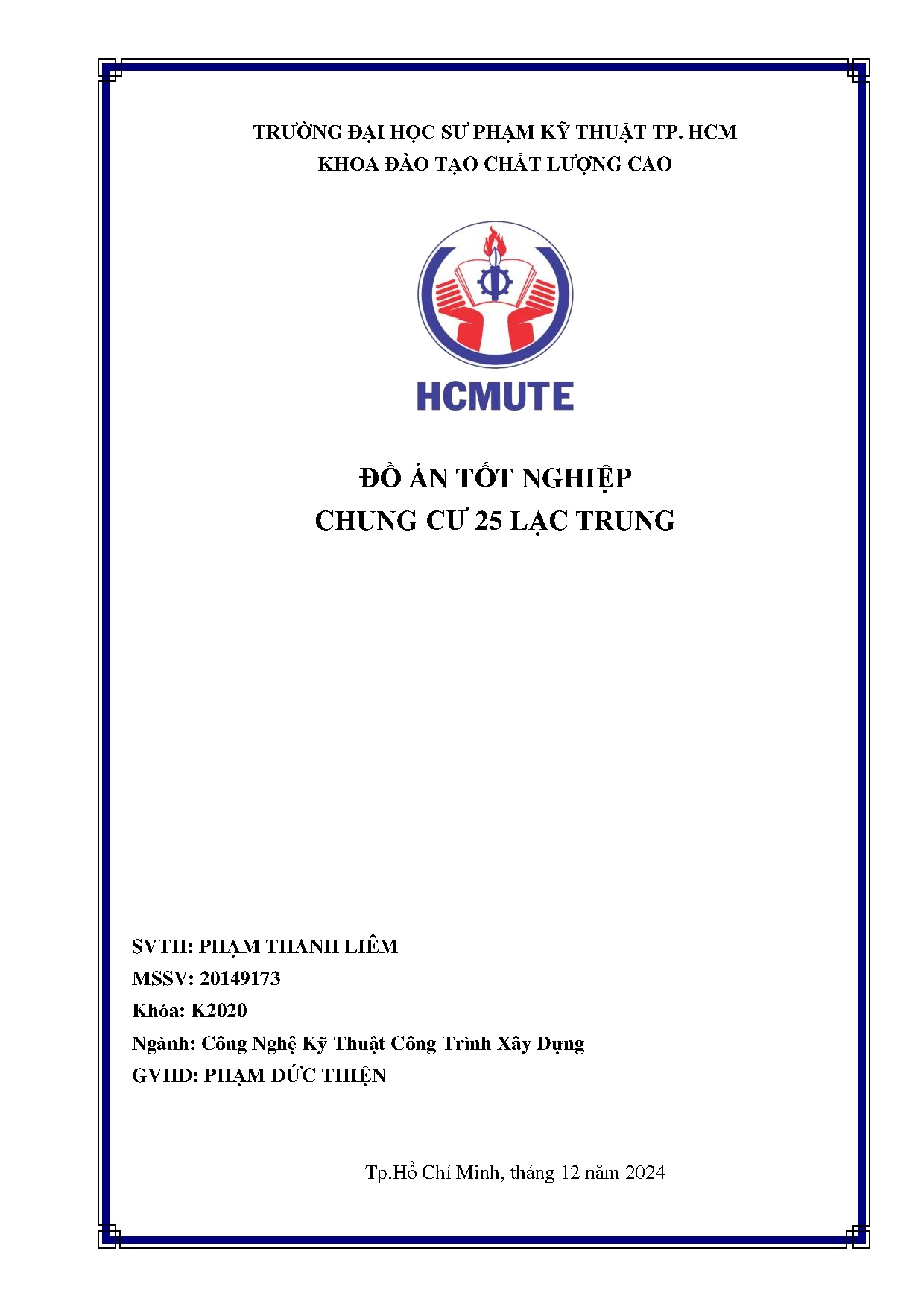 Đồ án tốt nghiệp - Chung cư 25 Lạc Trung