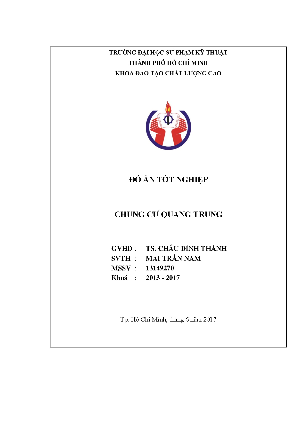 Đồ án tốt nghiệp - Chung cư Quang Trung