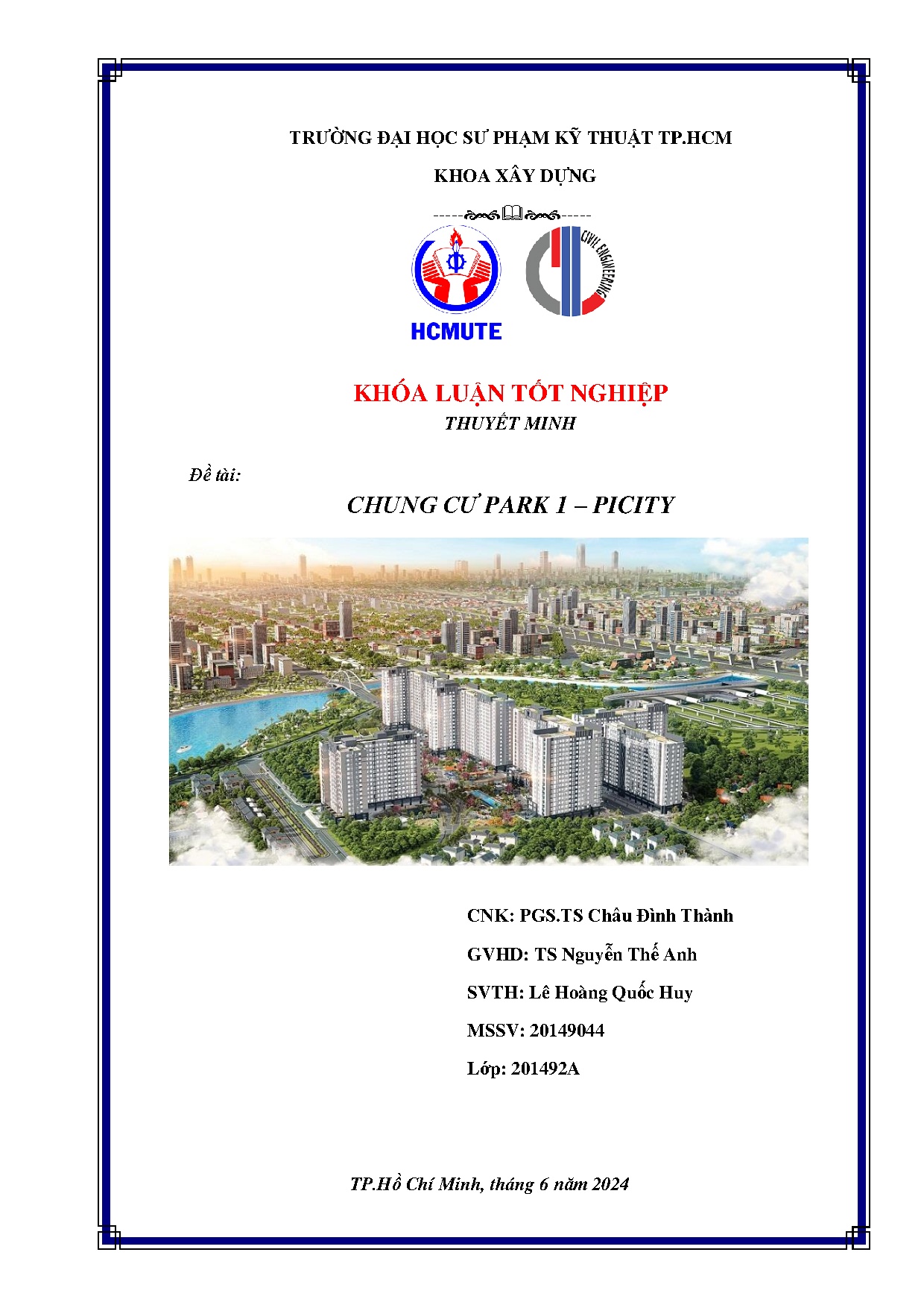 Đồ án tốt nghiệp - Chung cư Park 1 - Picity