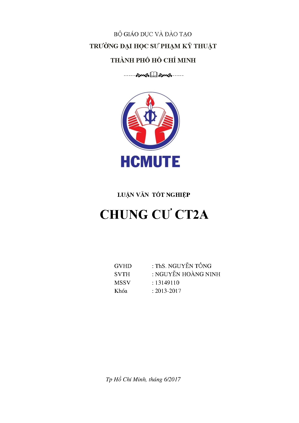 Đồ án tốt nghiệp - Chung cư CT2A