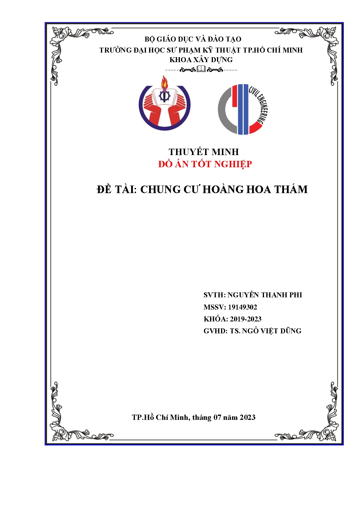 Đồ án tốt nghiệp - Chung cư Hoàng Hoa Thám