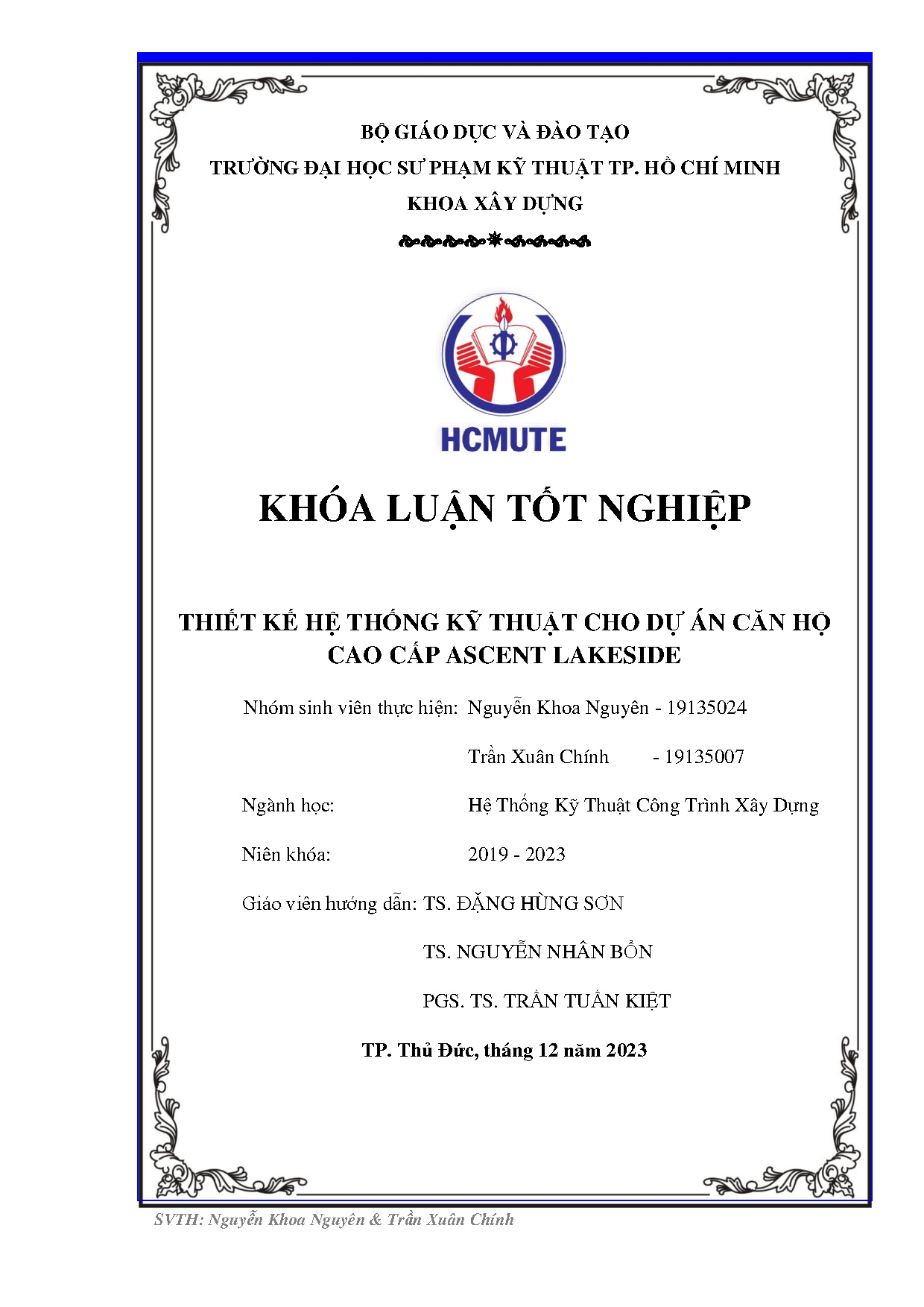 Đồ án tốt nghiệp - Thiết kế hệ thống kỹ thuật cho dự án căn hộ cao cấp Ascent Lakeside