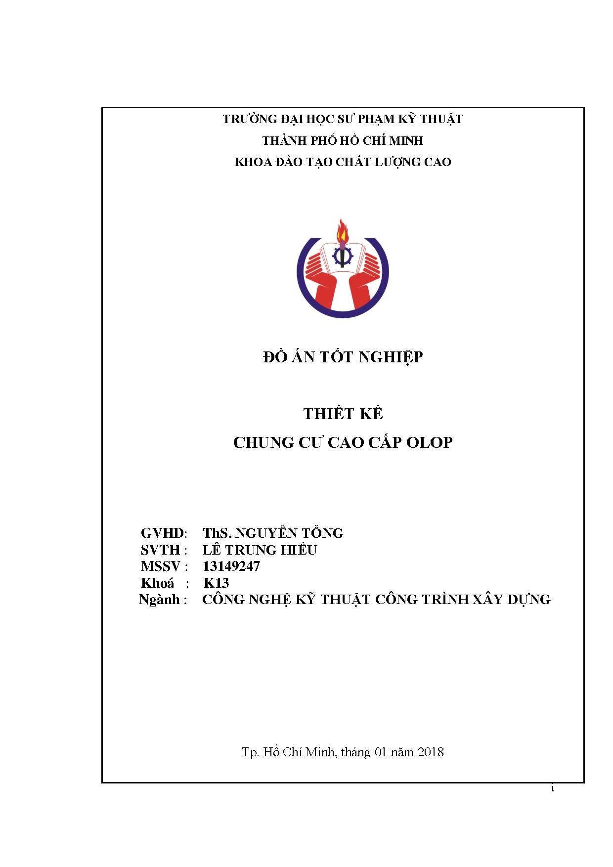 Đồ án tốt nghiệp - Thiết kế chung cư cao cấp Olop