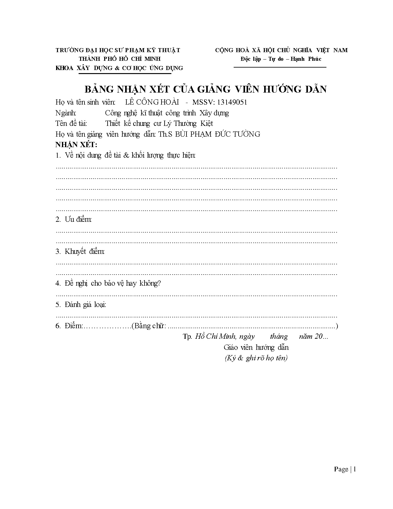 Đồ án tốt nghiệp - Chung cư Lý Thường Kiệt