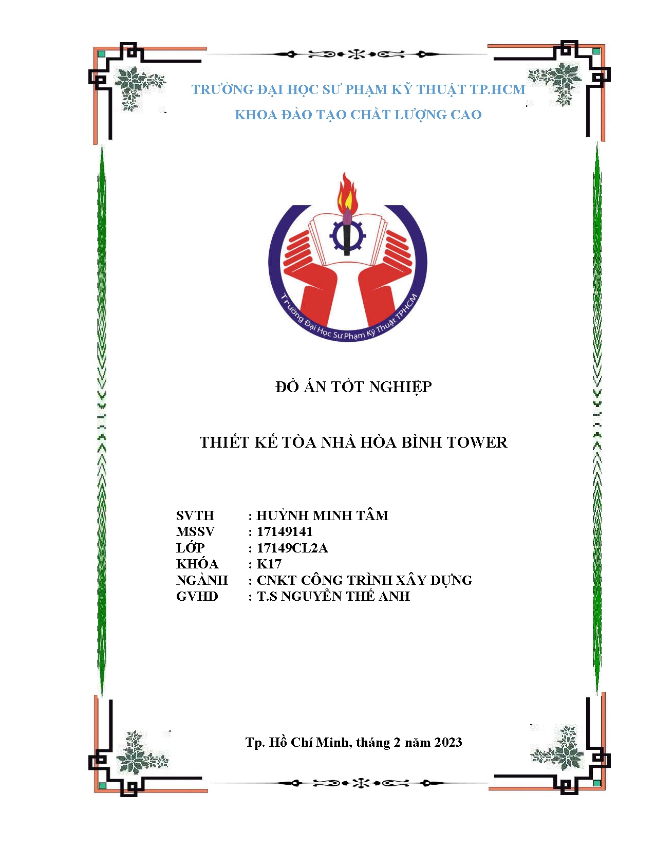 Đồ án tốt nghiệp - Thiết kế tòa nhà Hòa Bình Tower