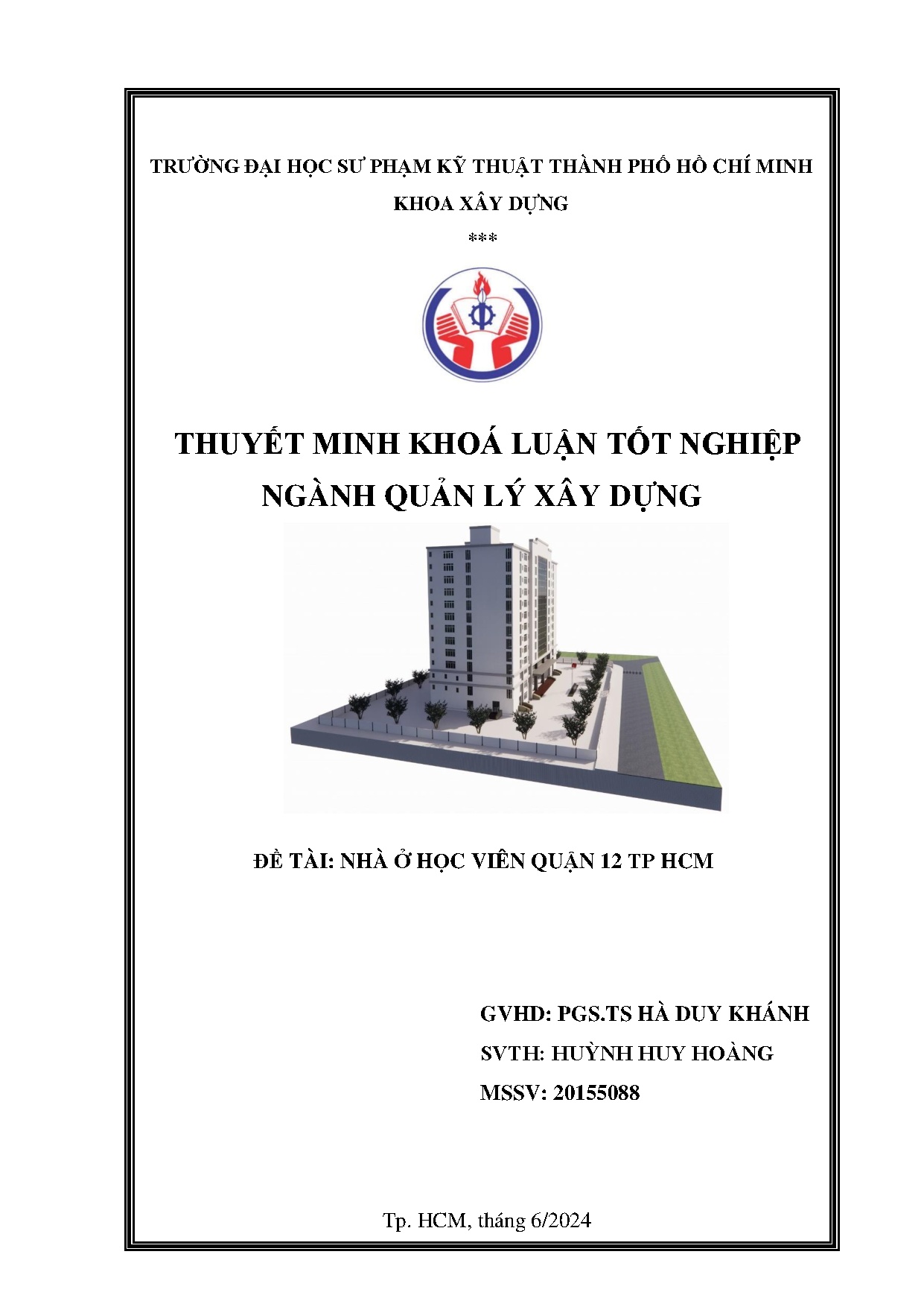 Đồ án tốt nghiệp - Nhà ở học viên quận 12 TP HCM