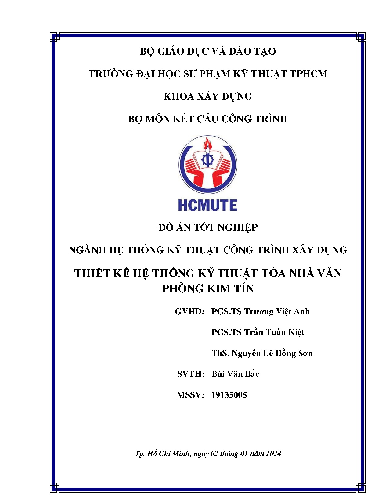 Đồ án tốt nghiệp - Thiết kế hệ thống kỹ thuật tòa nhà văn phòng Kim Tín