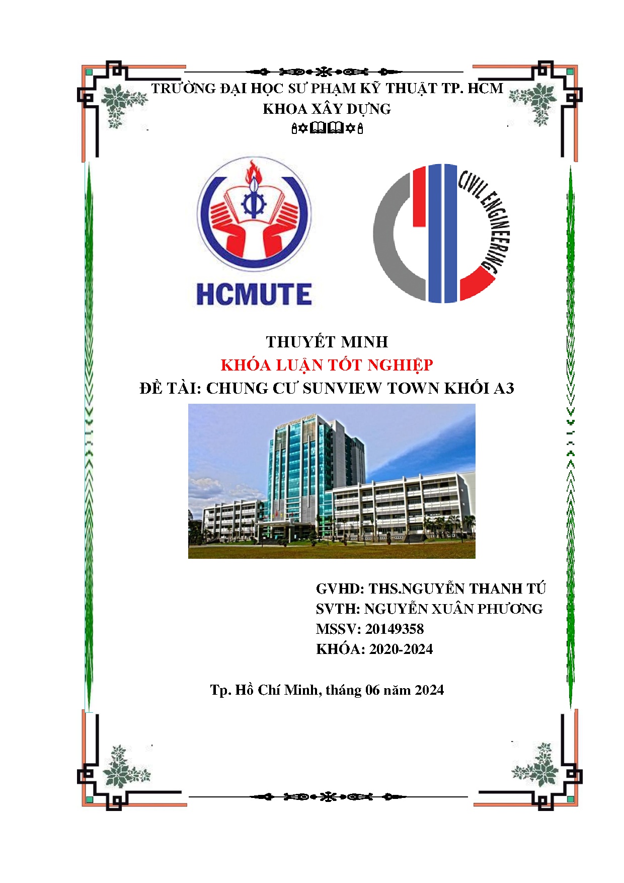 Đồ án tốt nghiệp - Chung cư Sunview Town khối A3