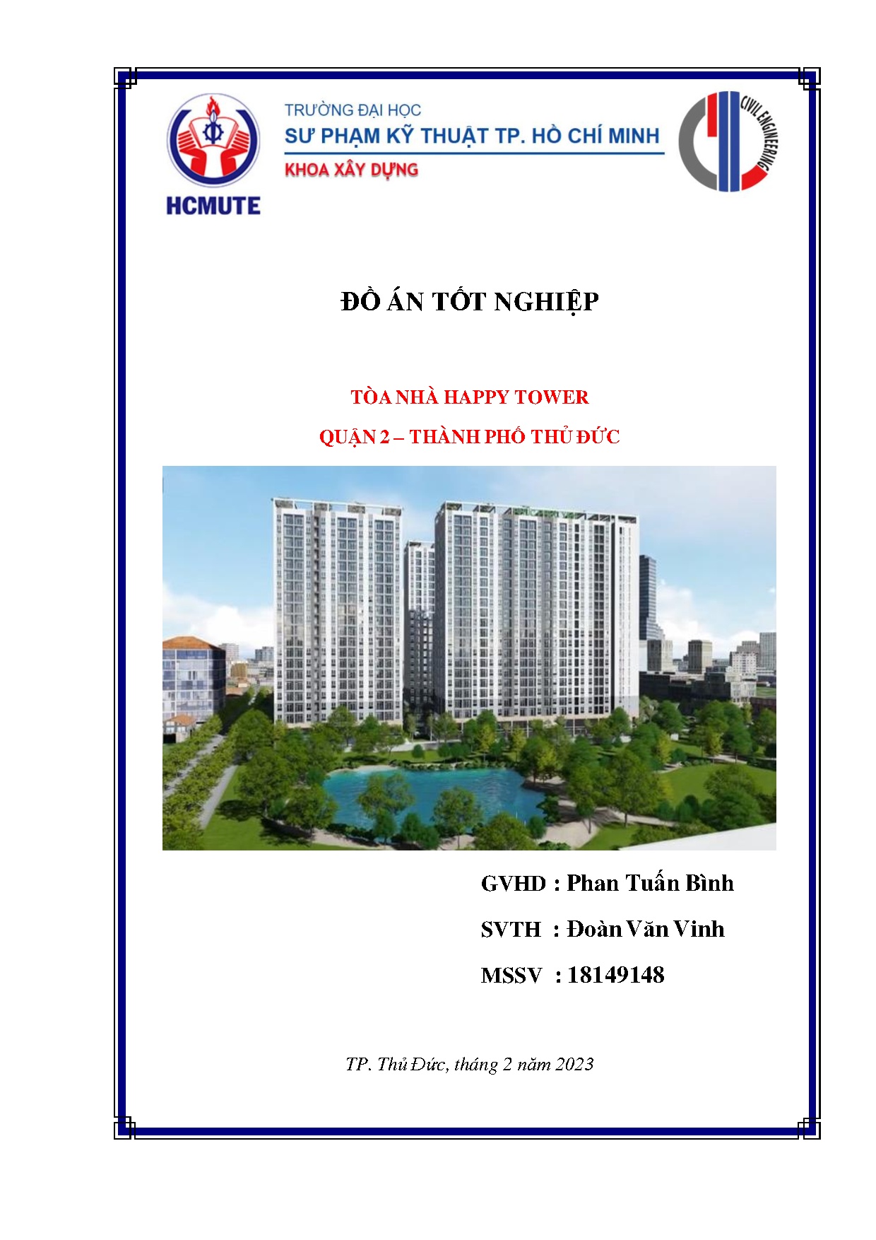 Đồ án tốt nghiệp - Toà nhà Happy Tower Quận 2 - Thành phố Thủ Đức