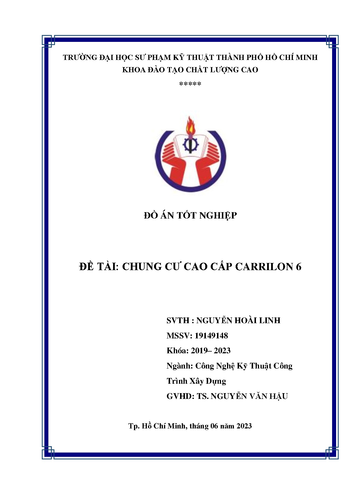 Đồ án tốt nghiệp - Chung cư cao cấp Carrilon 6